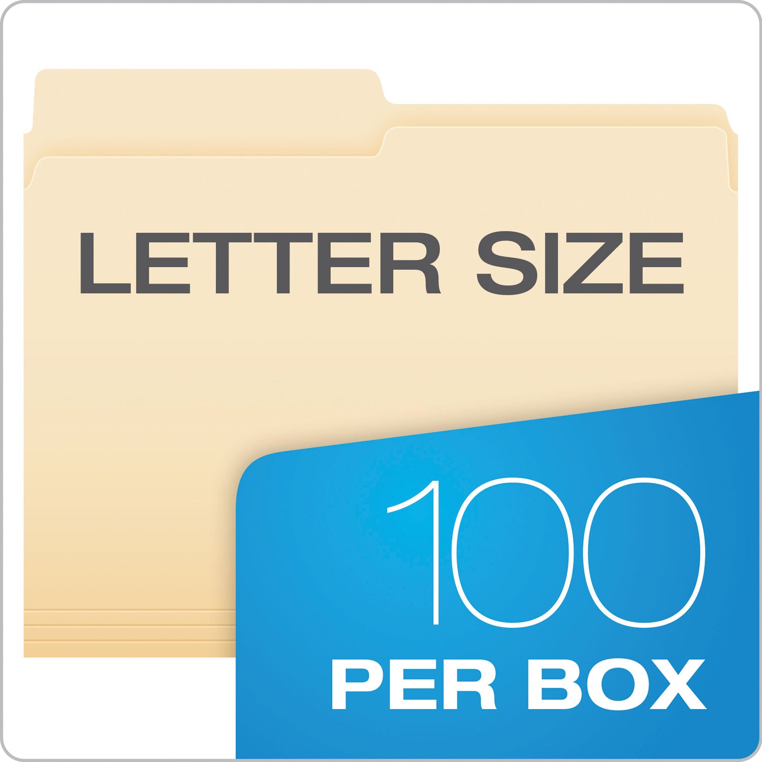 Manila File Folders, 1/2-Cut Tabs: Assorted, Letter Size, 0.75" Expansion, Manila, 100/Box - 