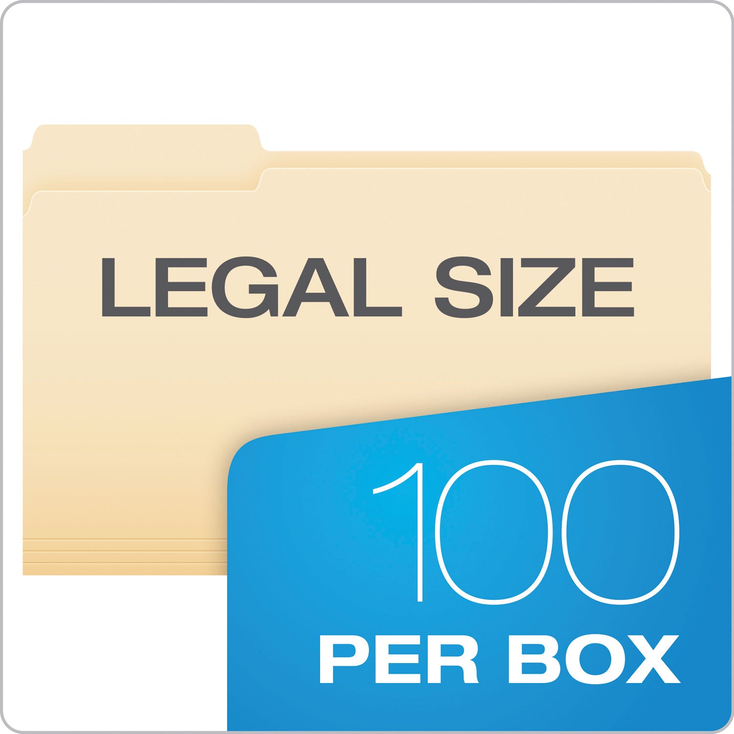 Manila File Folders, 1/3-Cut Tabs: Assorted, Legal Size, 0.75" Expansion, Manila, 100/Box - 