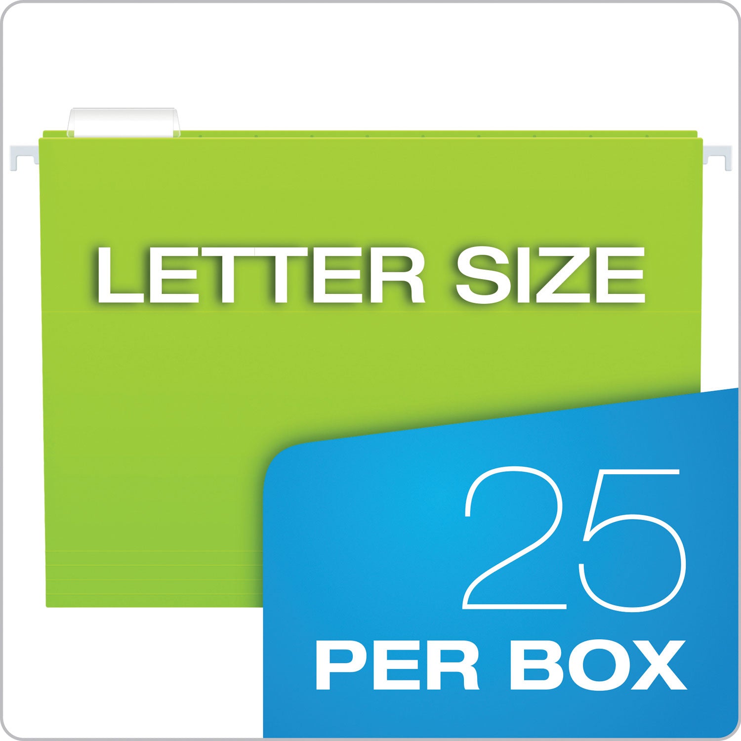 Glow Hanging File Folders, Letter Size, 1/5-Cut Tabs, Assorted Colors, 25/Box - 