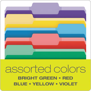 File Folders with Erasable Tabs, 1/3-Cut Tabs: Assorted, Letter Size, Assorted Colors, 30/Pack