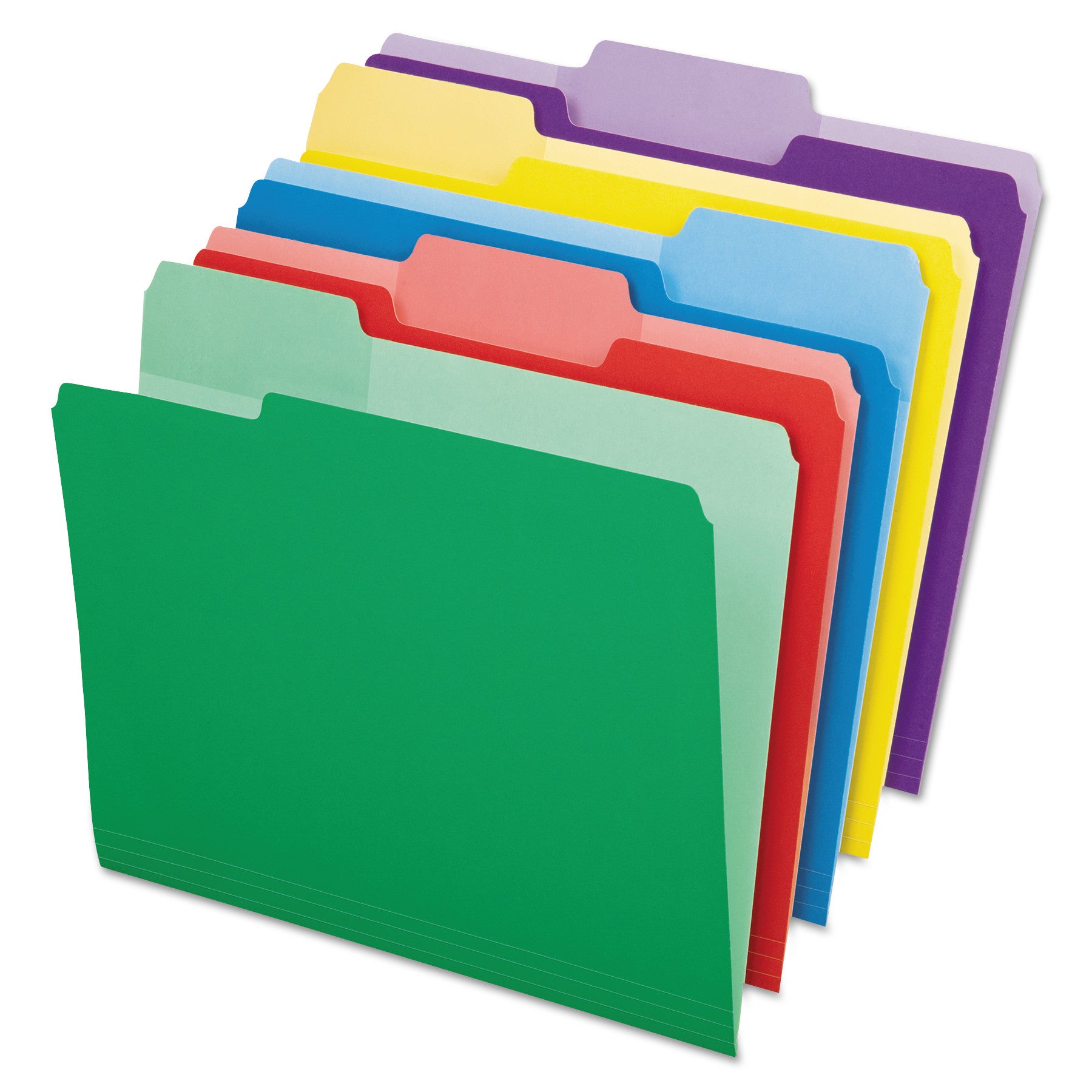 File Folders with Erasable Tabs, 1/3-Cut Tabs: Assorted, Letter Size, Assorted Colors, 30/Pack - 