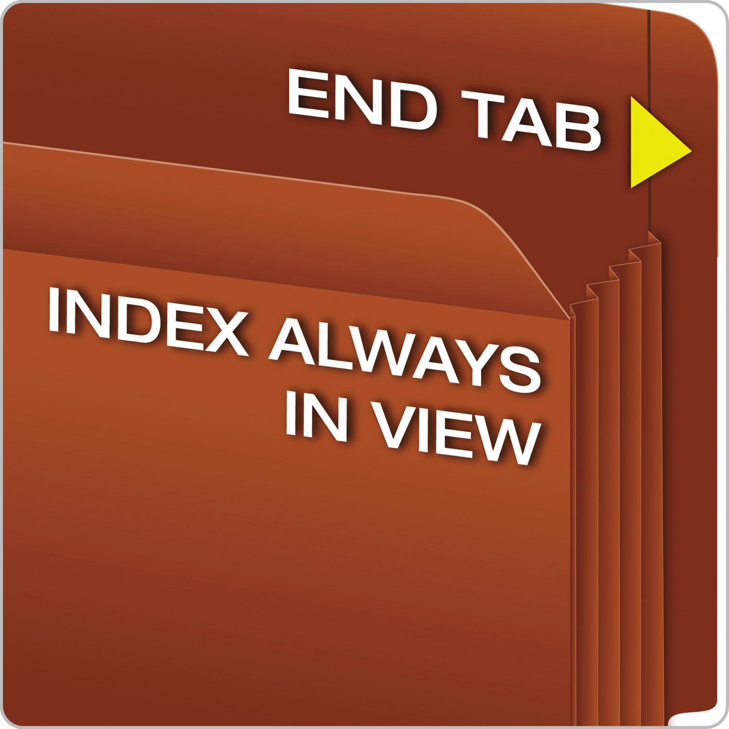 Heavy-Duty End Tab File Pockets, 3.5" Expansion, Letter Size, Red Fiber, 10/Box