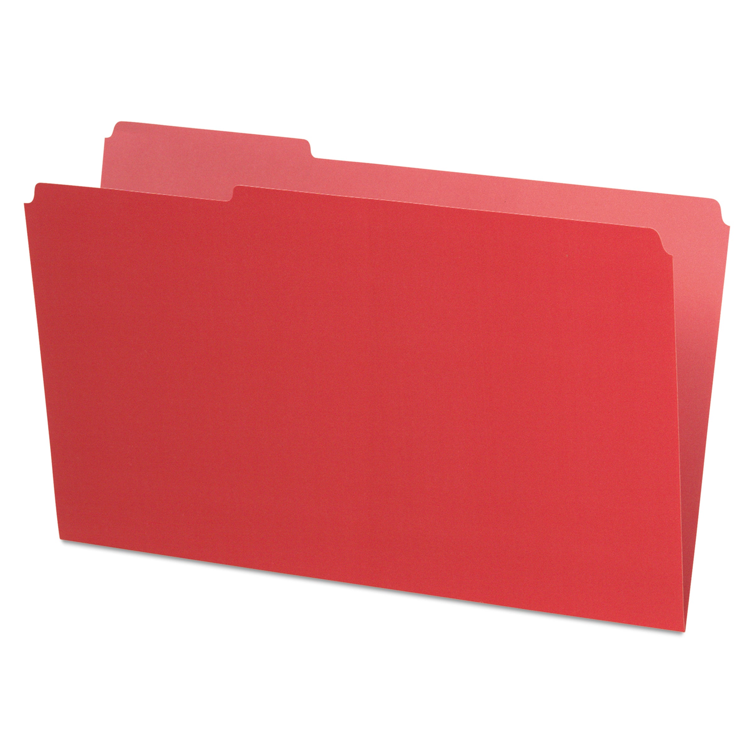 Interior File Folders, 1/3-Cut Tabs: Assorted, Legal Size, Red, 100/Box - 2