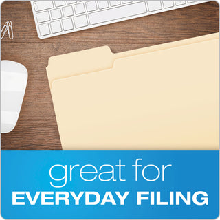 Manila File Folders, 1/3-Cut Tabs: Assorted, Letter Size, 0.75" Expansion, Manila, 100/Box