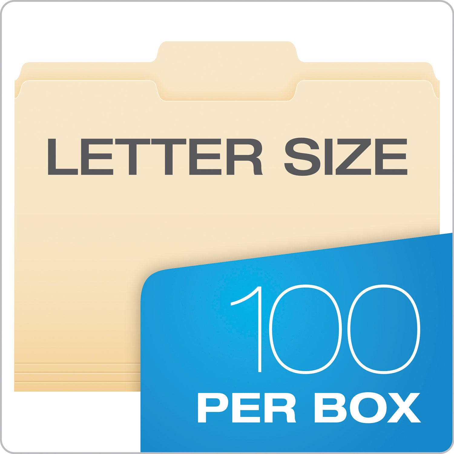 Manila File Folders, 1/3-Cut Tabs: Center Position, Letter Size, 0.75" Expansion, Manila, 100/Box - 