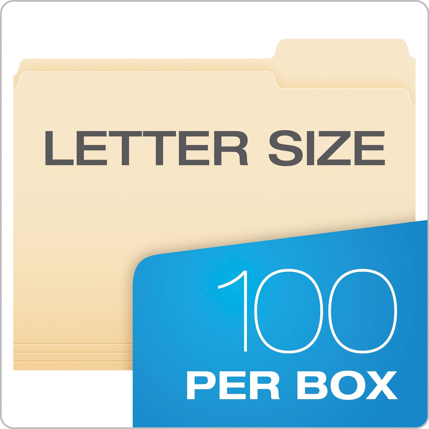 Manila File Folders, 1/3-Cut Tabs: Right Position, Letter Size, 0.75" Expansion, Manila, 100/Box - 