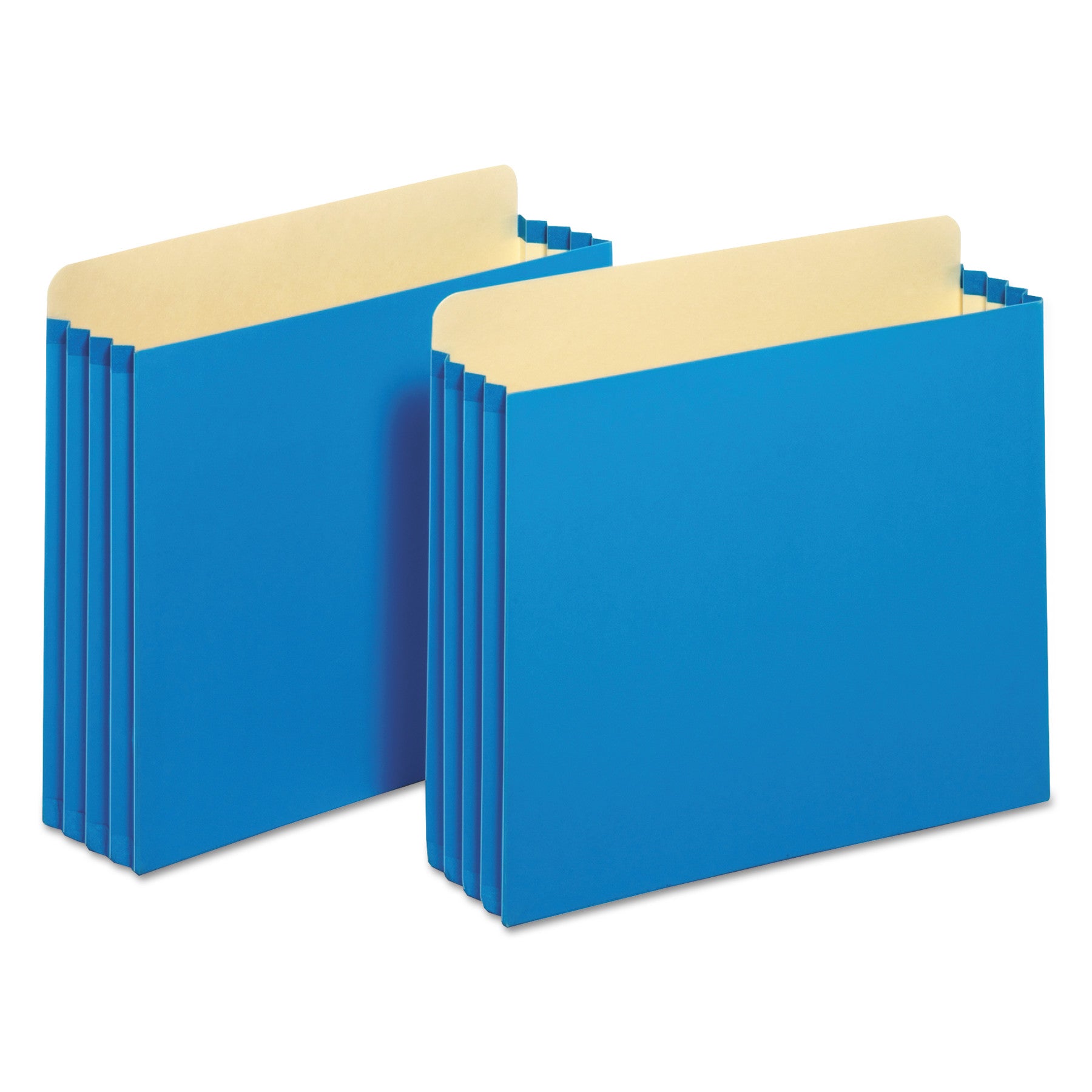 File Cabinet Pockets, 3.5" Expansion, Letter Size, Blue, 10/Box - 