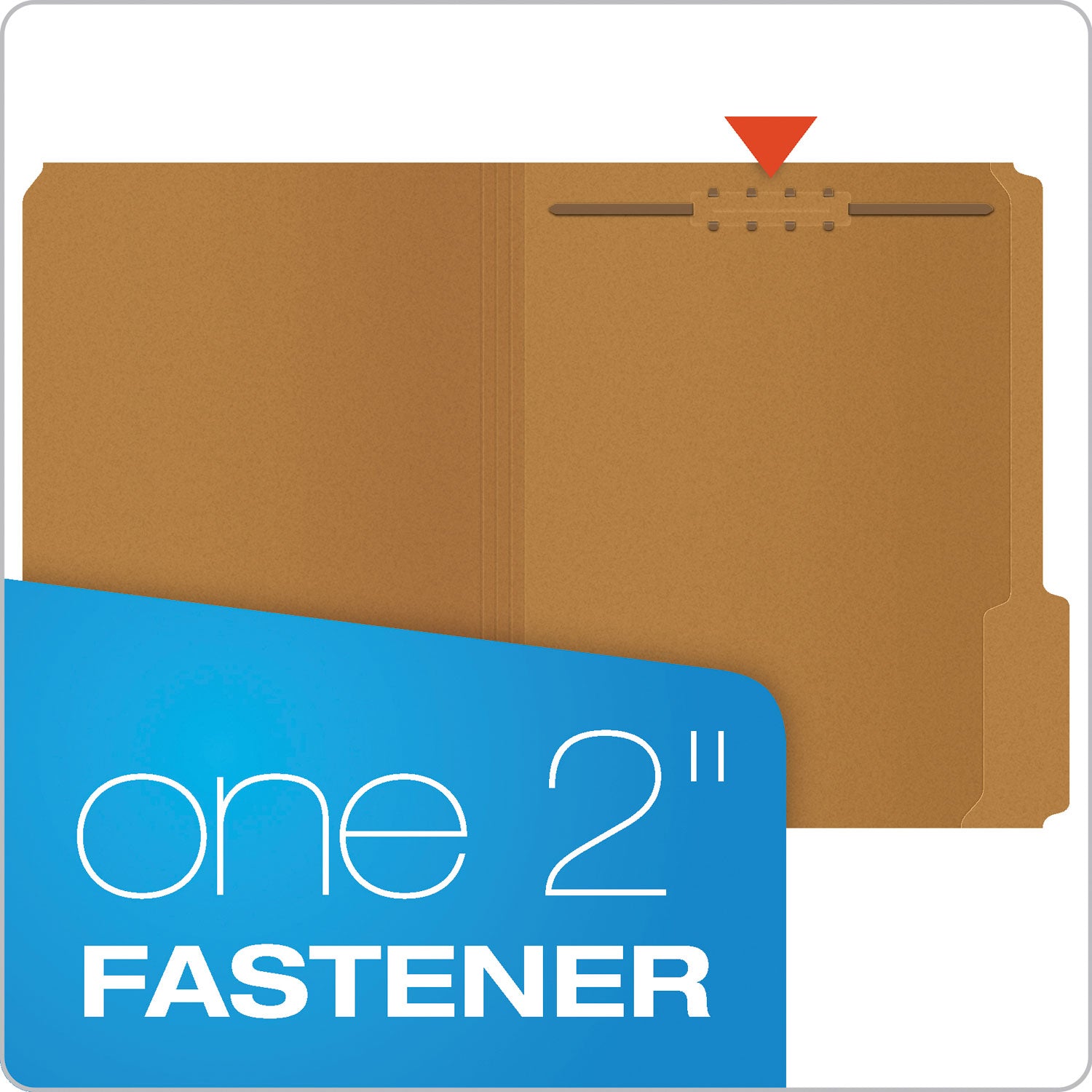 Kraft Fastener Folders, 1/3-Cut Tabs, 1 Fastener, Letter Size, Kraft Exterior, 50/Box - 