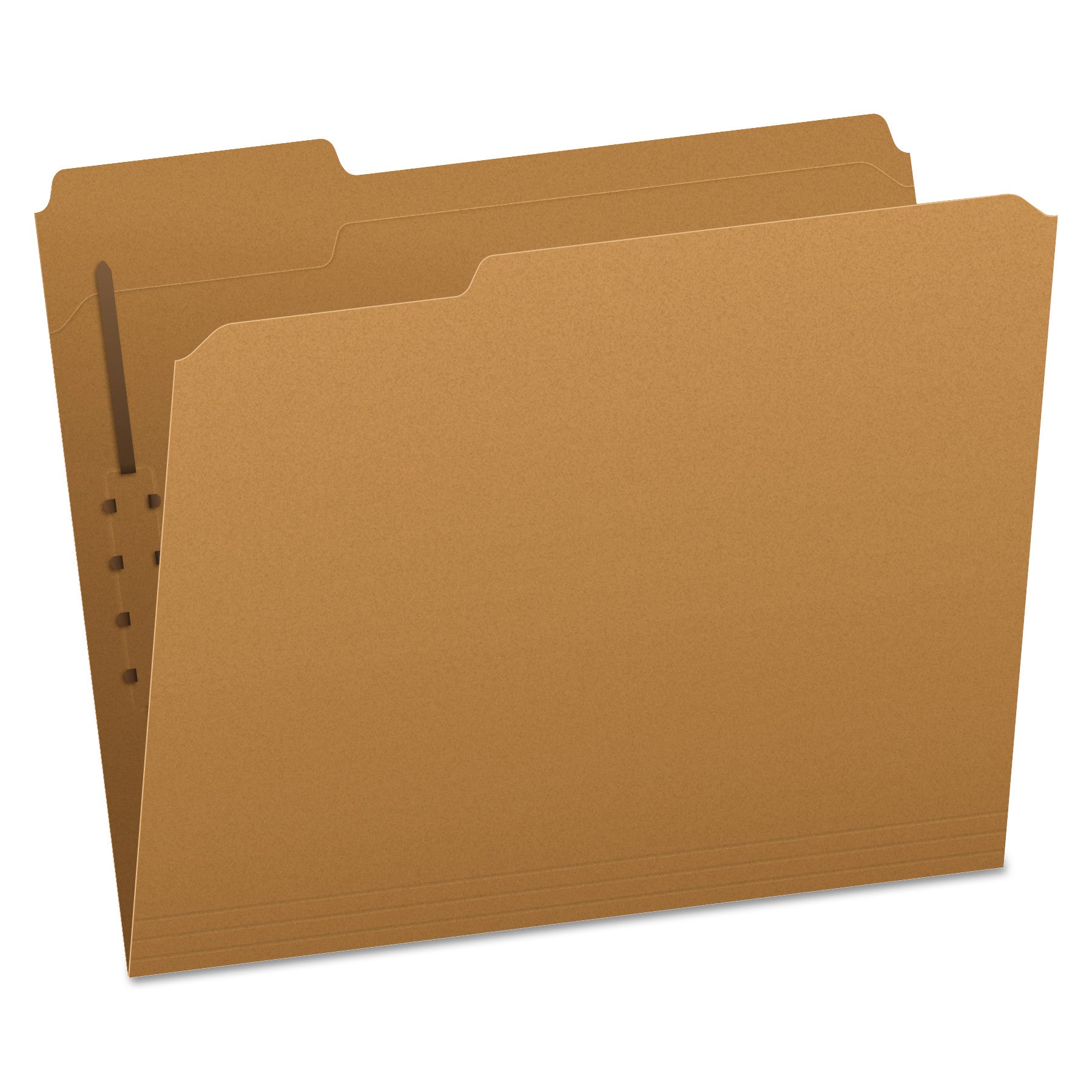 Kraft Fastener Folders, 1/3-Cut Tabs, 1 Fastener, Letter Size, Kraft Exterior, 50/Box - 