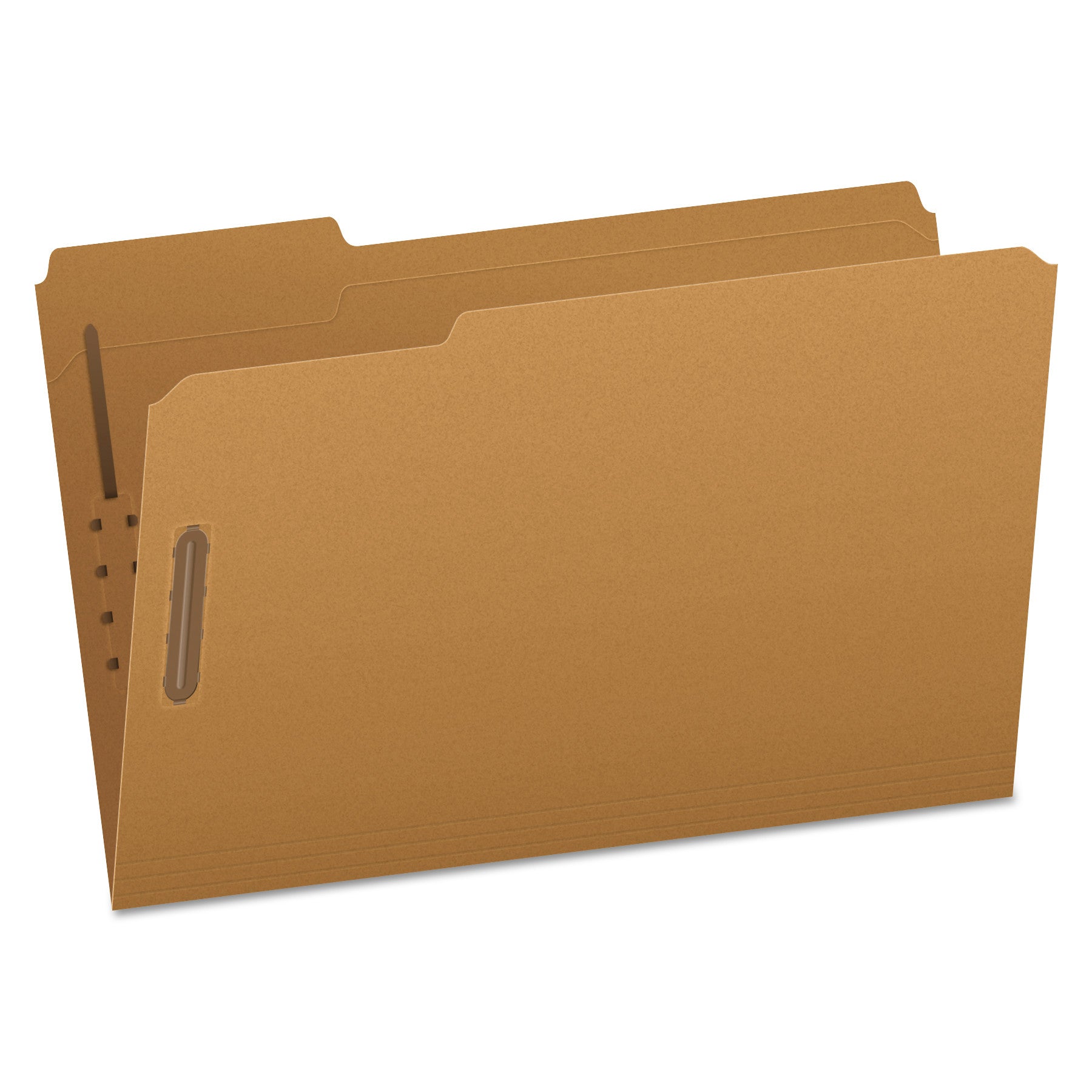 Kraft Fastener Folders, 1/3-Cut Tabs, 2 Fasteners, Legal Size, Kraft Exterior, 50/Box - 