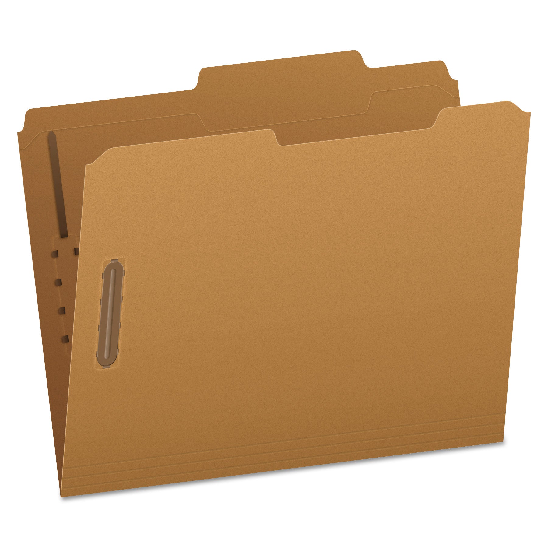 Kraft Fastener Folders, 2/5-Cut Tabs, 2 Fasteners, Letter Size, Kraft Exterior, 50/Box - 