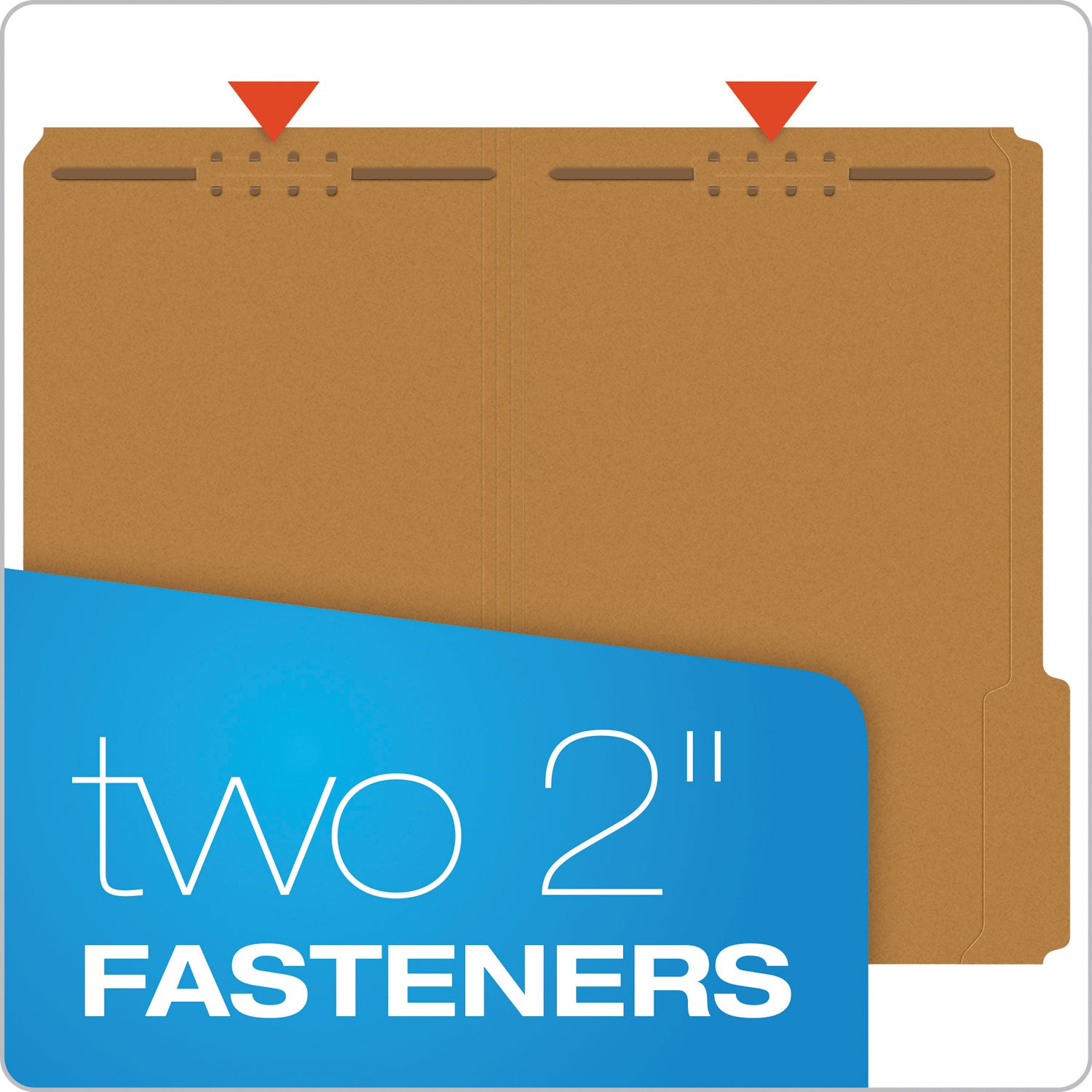 Kraft Fastener Folders, 1/3-Cut Tabs, 2 Fasteners, Legal Size, Kraft Exterior, 50/Box - 