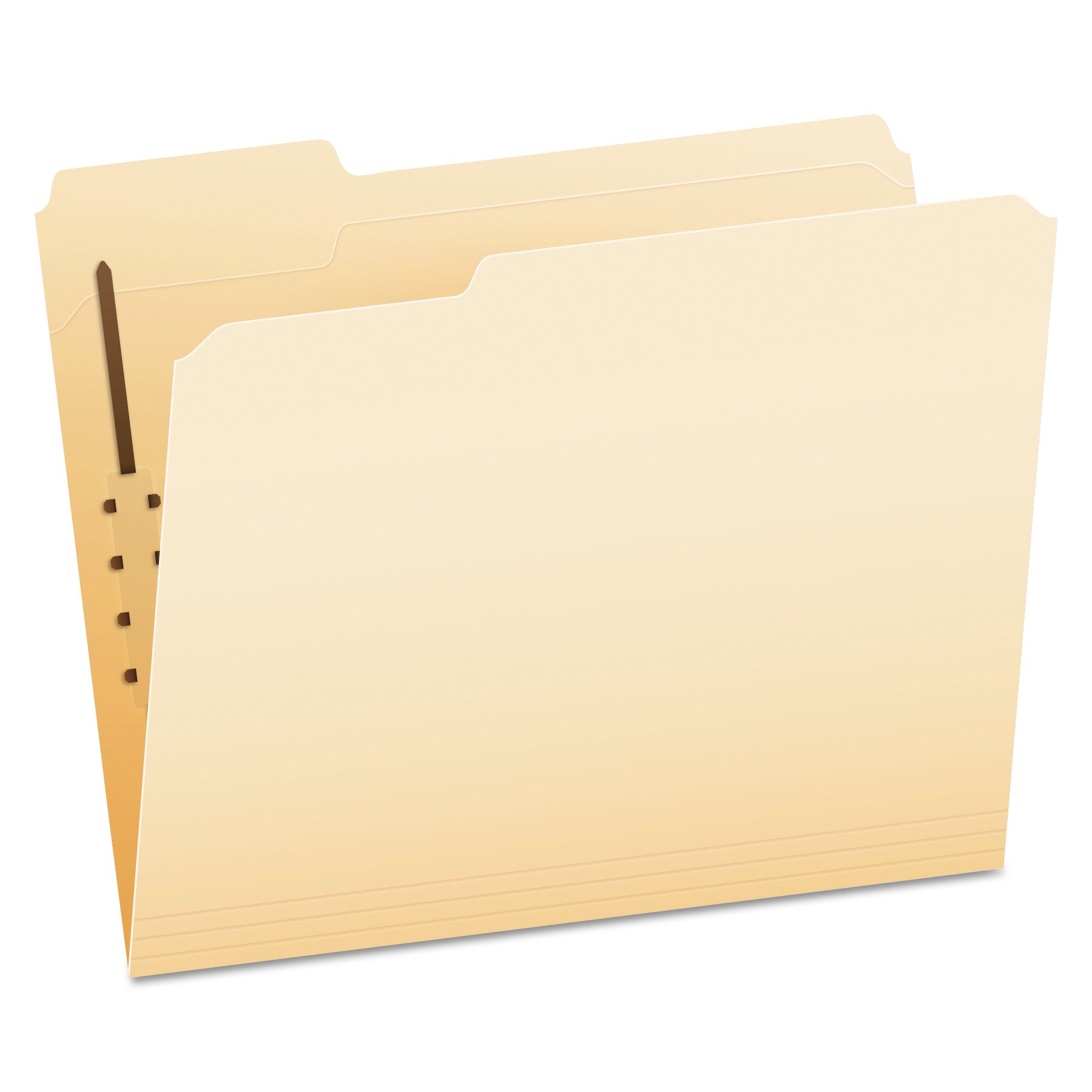 Manila Fastener Folders, 1/3-Cut Tabs, 1 Fastener, Letter Size, Manila Exterior, 50/Box - 