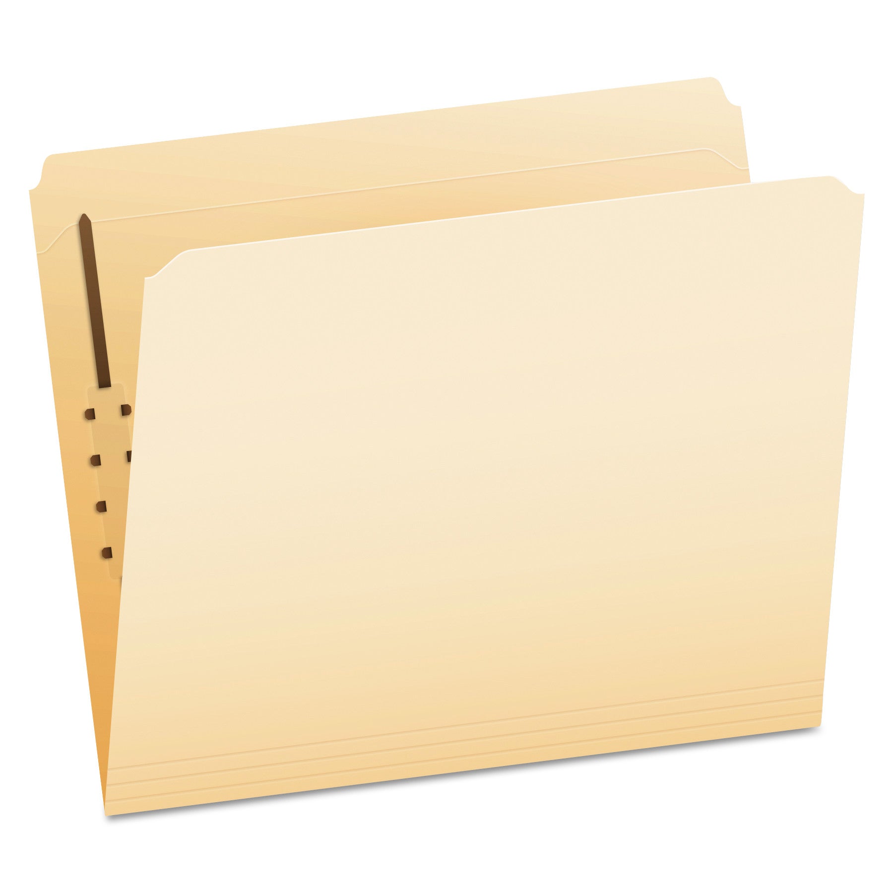 Manila Fastener Folders, Straight Tabs, 1 Fastener, Letter Size, Manila Exterior, 50/Box - 