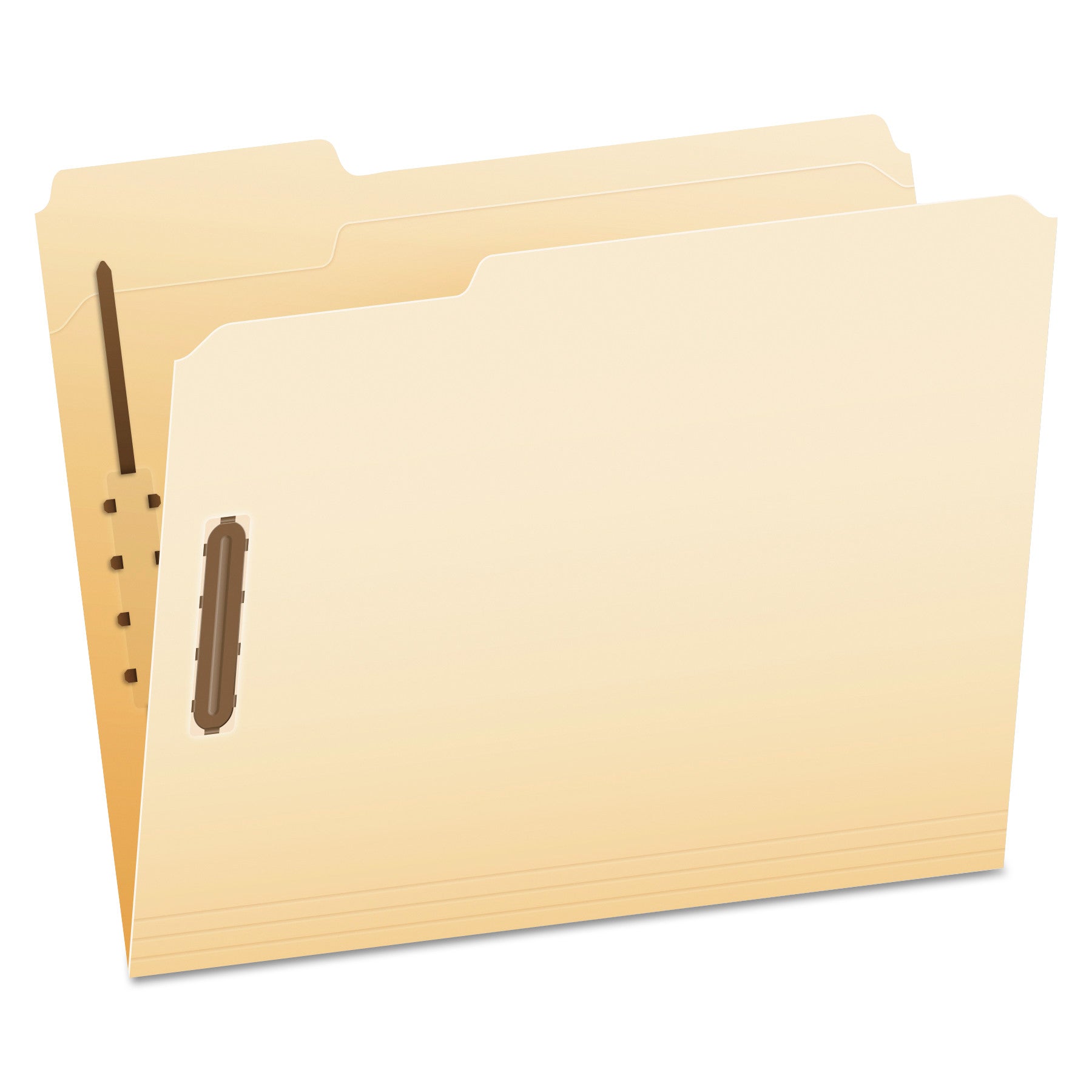 Manila Fastener Folders, 1/3-Cut Tabs, 2 Fasteners, Letter Size, Manila Exterior, 50/Box - 