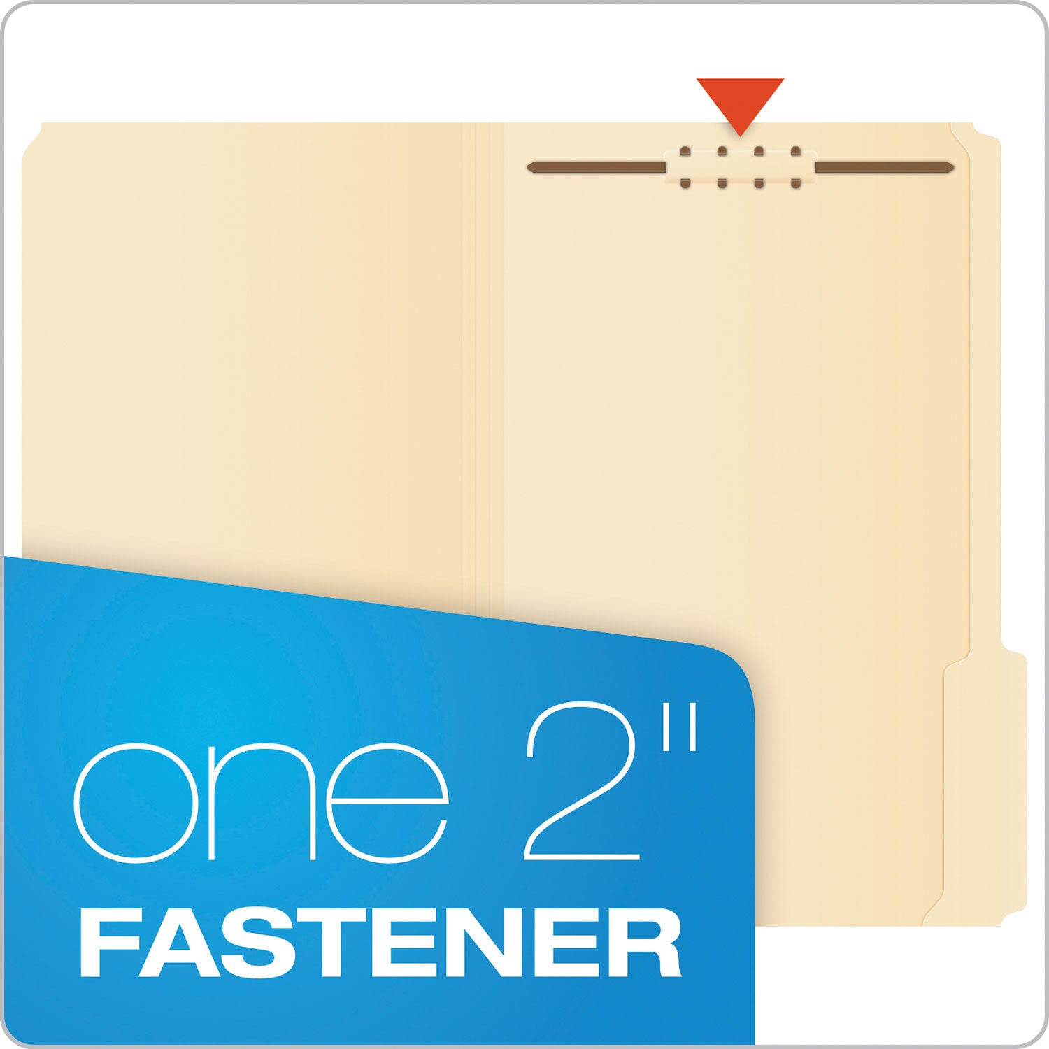 Manila Fastener Folders, 1/3-Cut Tabs, 1 Fastener, Legal Size, Manila Exterior, 50/Box - 