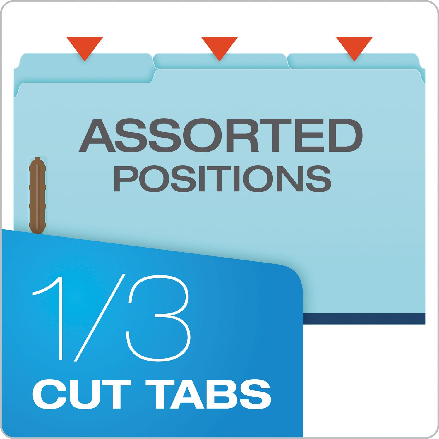 Heavy-Duty Pressboard Folders with Embossed Fasteners, 1/3-Cut Tabs, 1" Expansion, 2 Fasteners, Legal Size, Blue, 25/Box