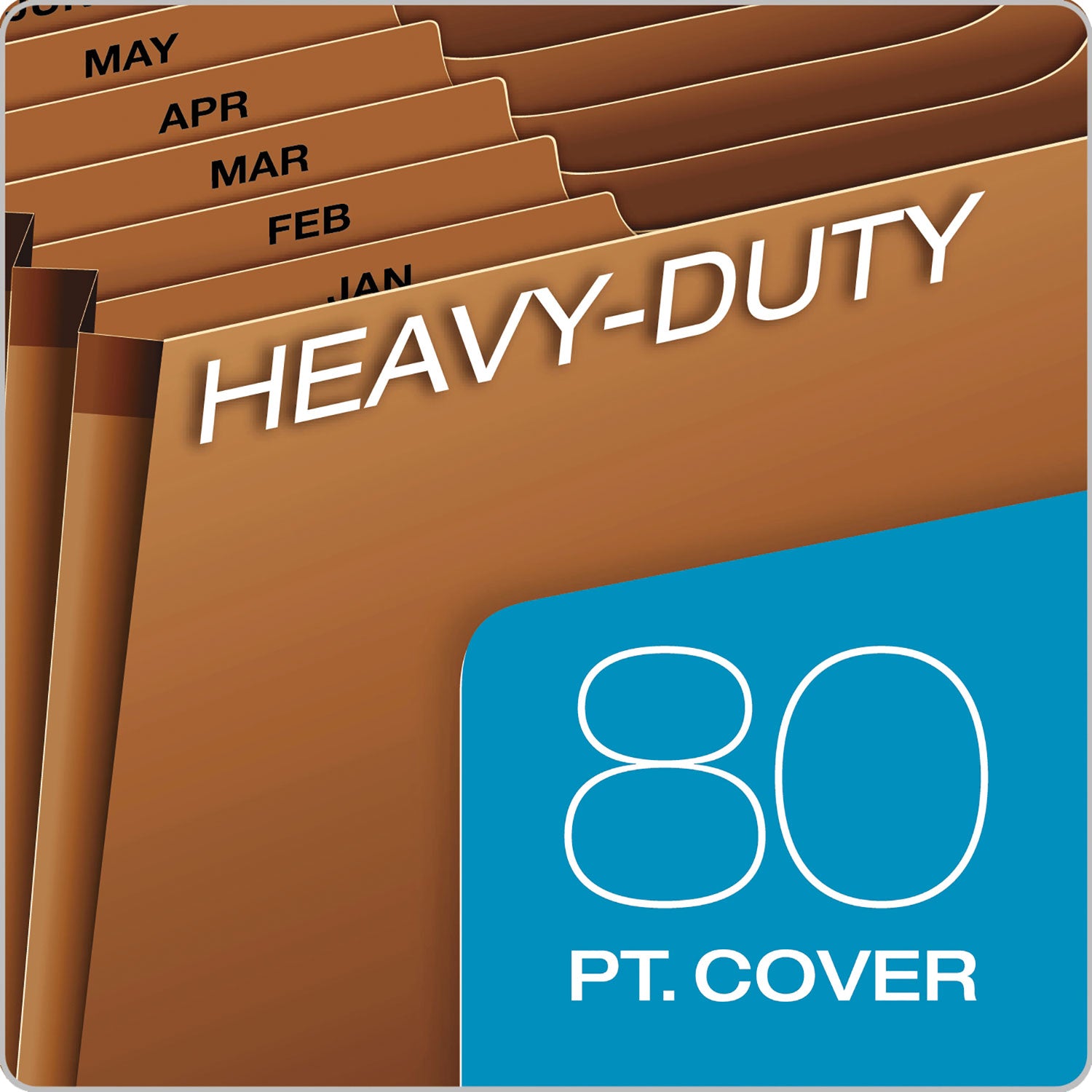 Heavy-Duty Open-Top Expanding Stadium File, 31 Sections, 1/3-Cut Tabs, Letter Size, Redrope - 
