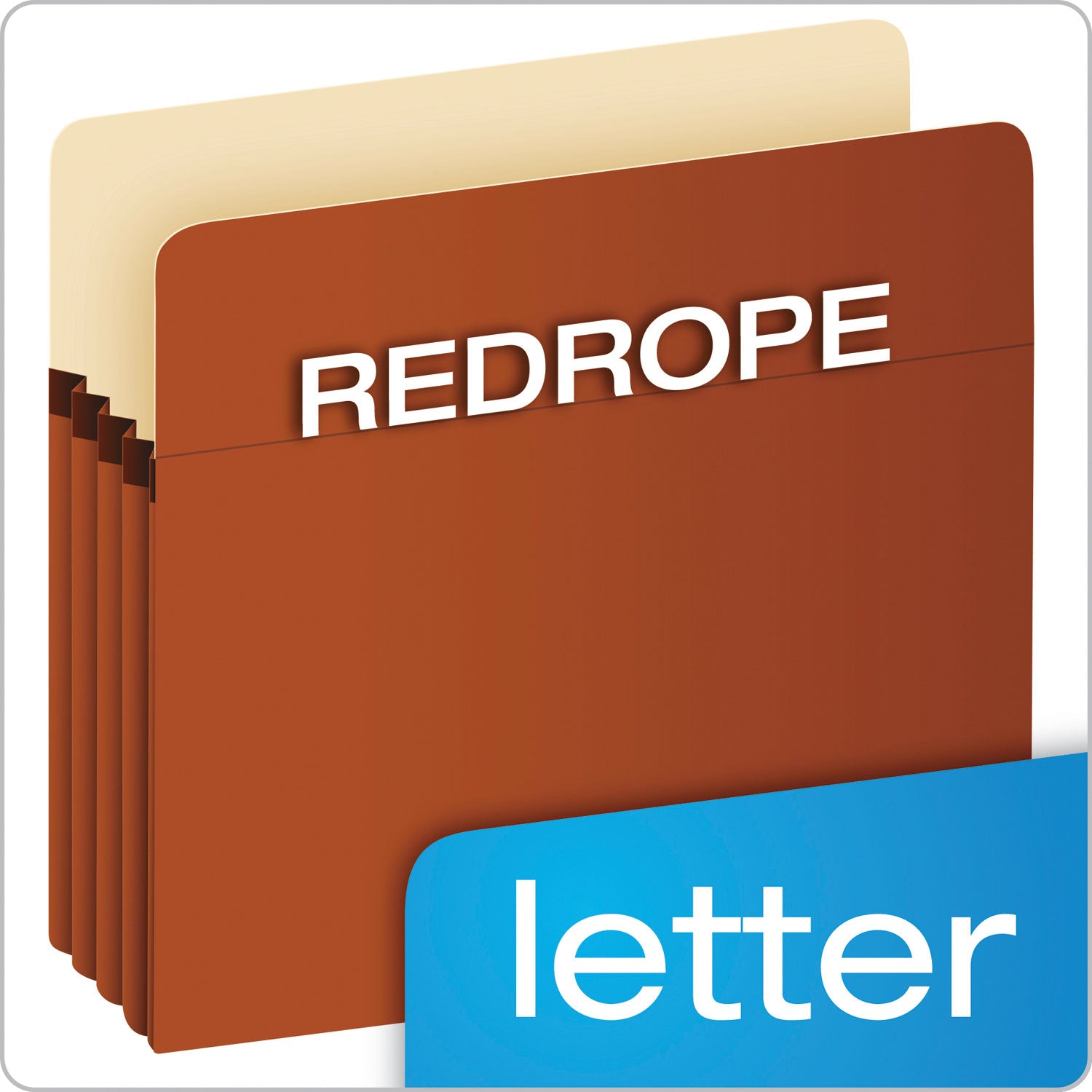 Pocket File, 3.5" Expansion, Letter Size, Red Fiber - 