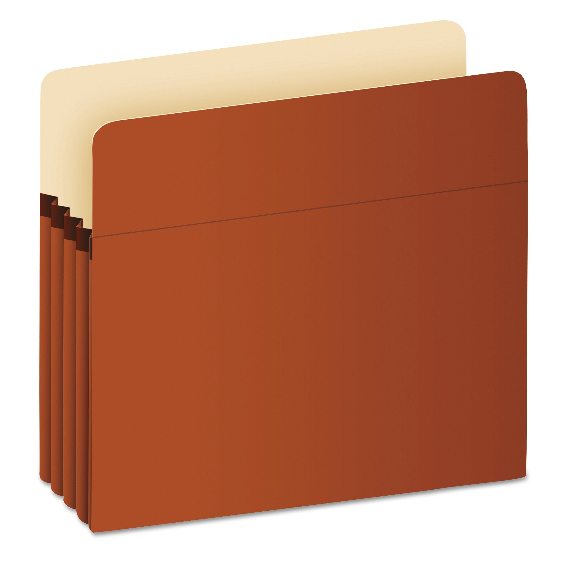 Pocket File, 3.5" Expansion, Letter Size, Red Fiber - 