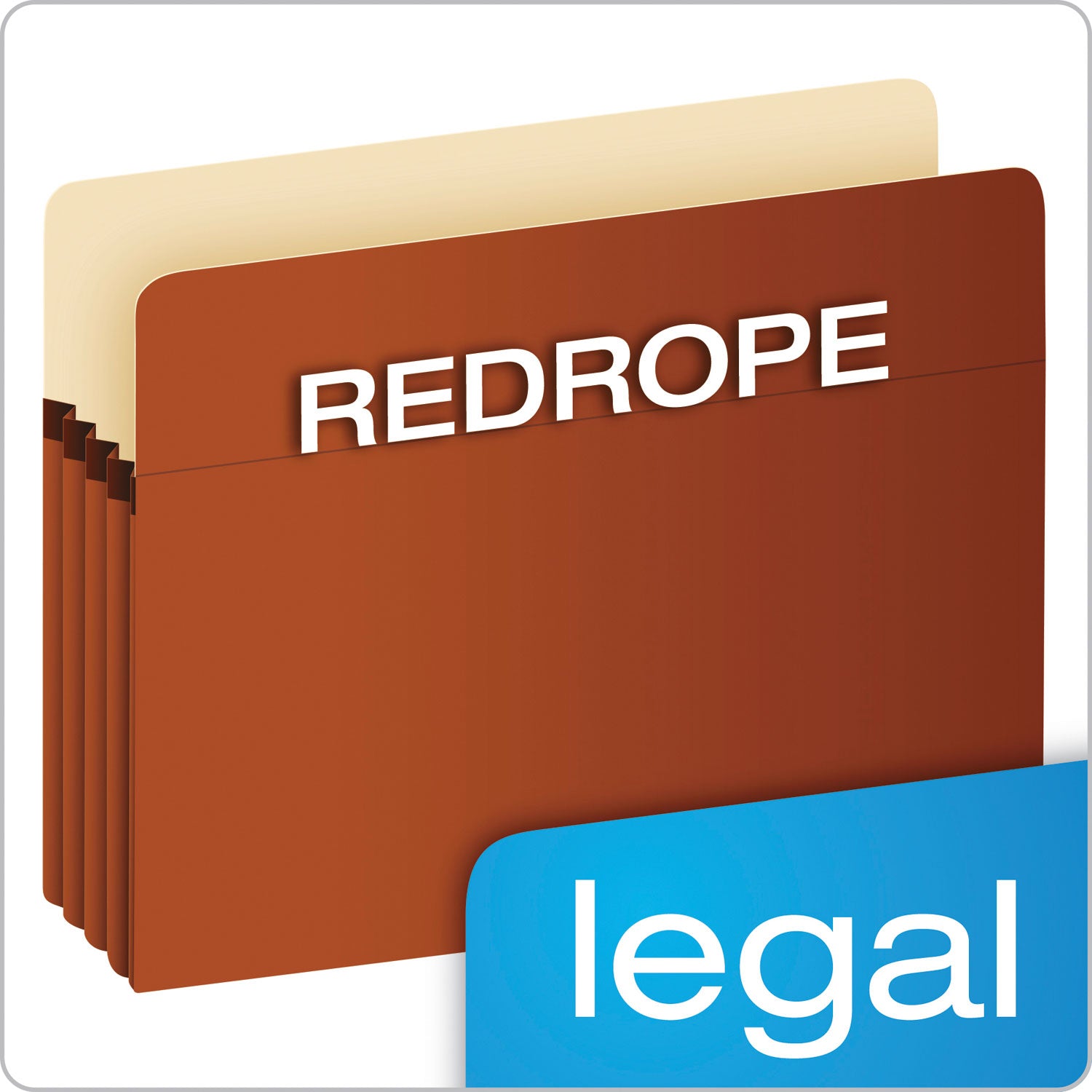 Pocket File, 3.5" Expansion, Legal Size, Red Fiber - 