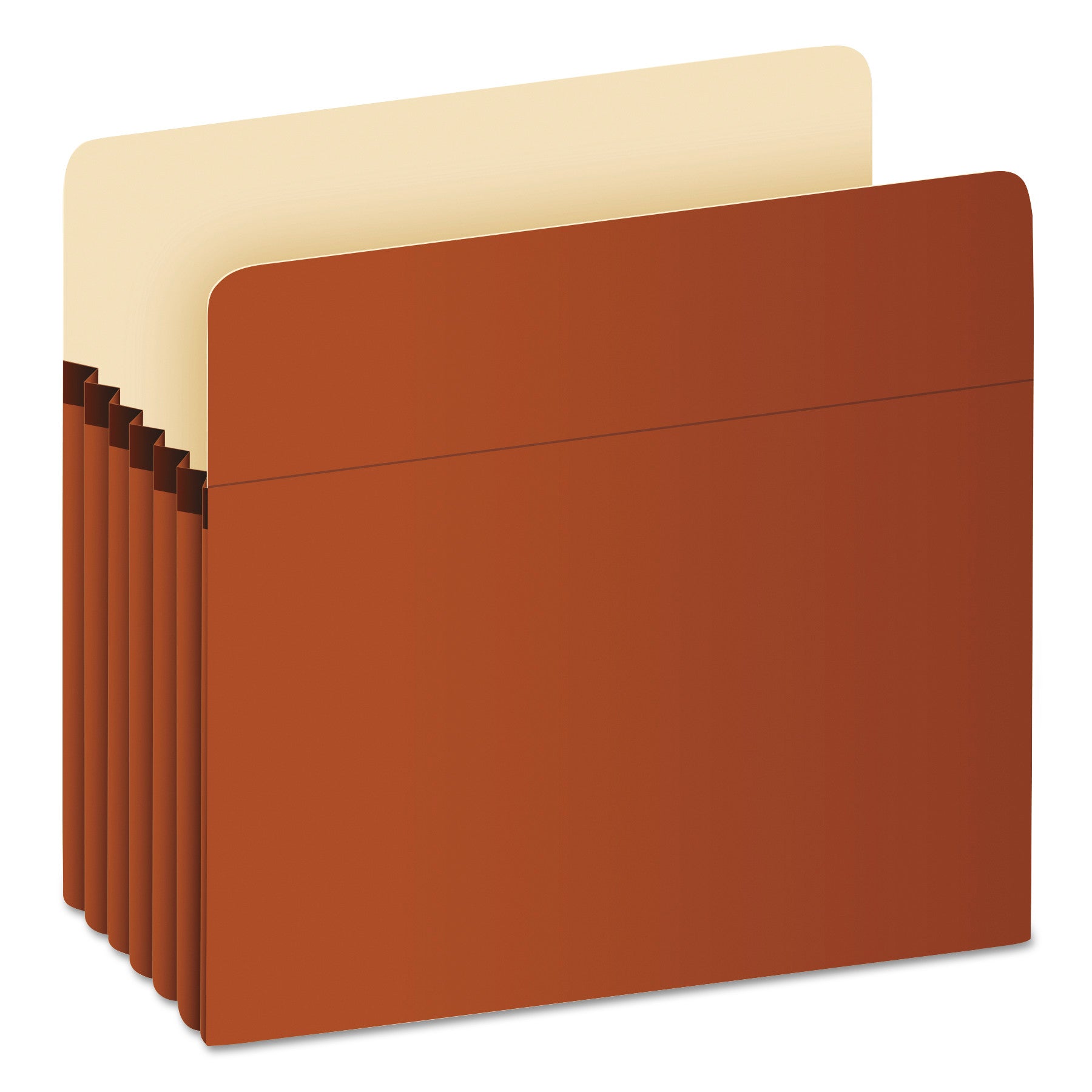 Pocket File, 5.25" Expansion, Letter Size, Red Fiber - 
