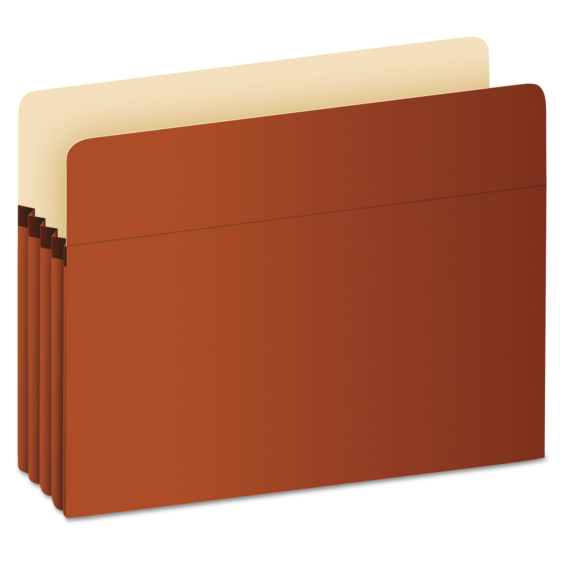 Pocket File, 5.25" Expansion, Legal Size, Red Fiber - 