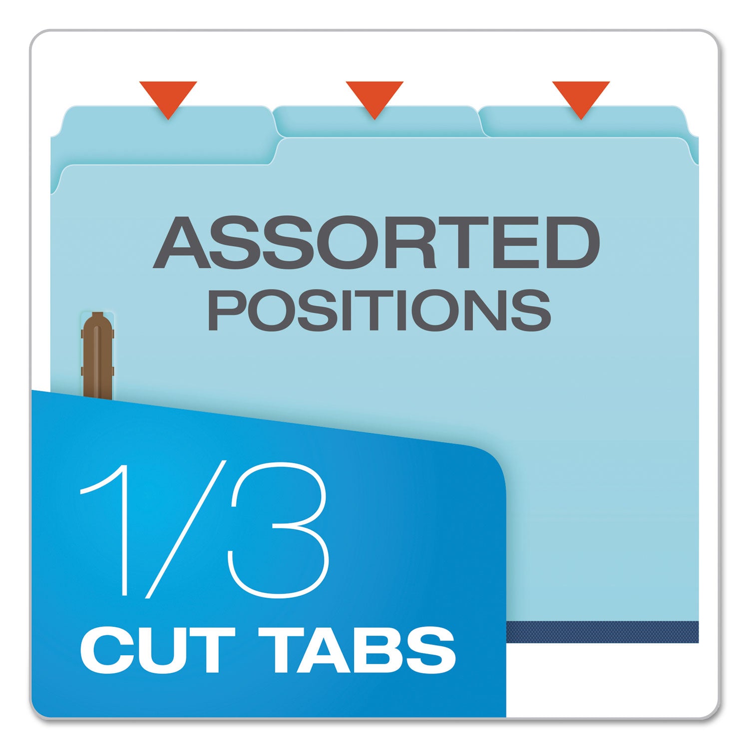 Earthwise by Pendaflex Heavy-Duty Pressboard Fastener Folders, 2" Expansion, 2 Fasteners, Letter Size, Light Blue, 25/Box - 