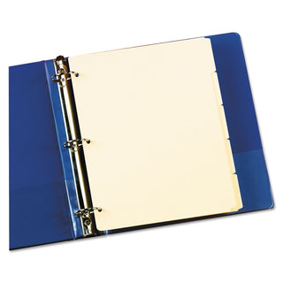 Write-On Tab Dividers, 5-Tab, 11 x 8.5, Manila, 20 Sets - 