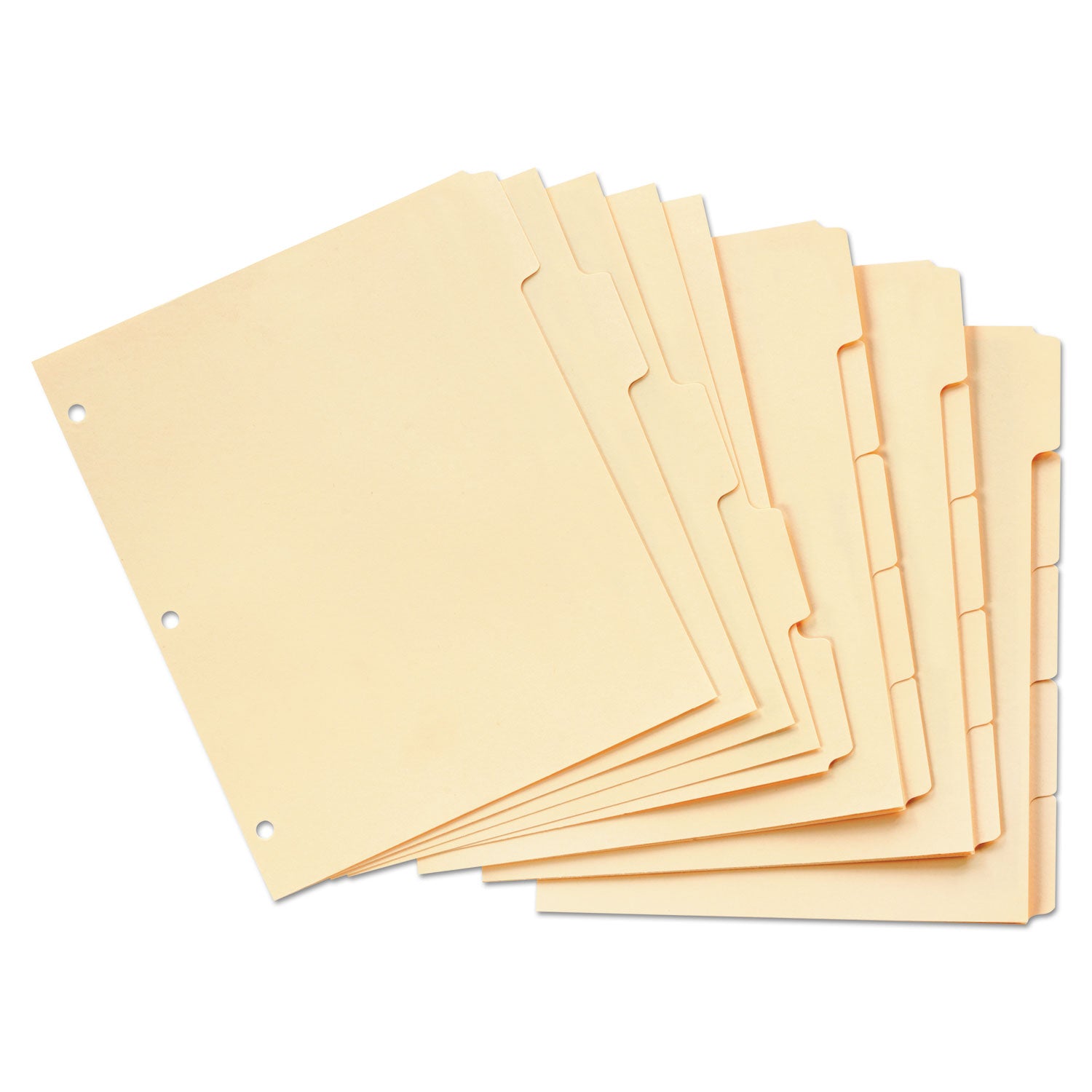 Write-On Tab Dividers, 5-Tab, 11 x 8.5, Manila, 20 Sets - 