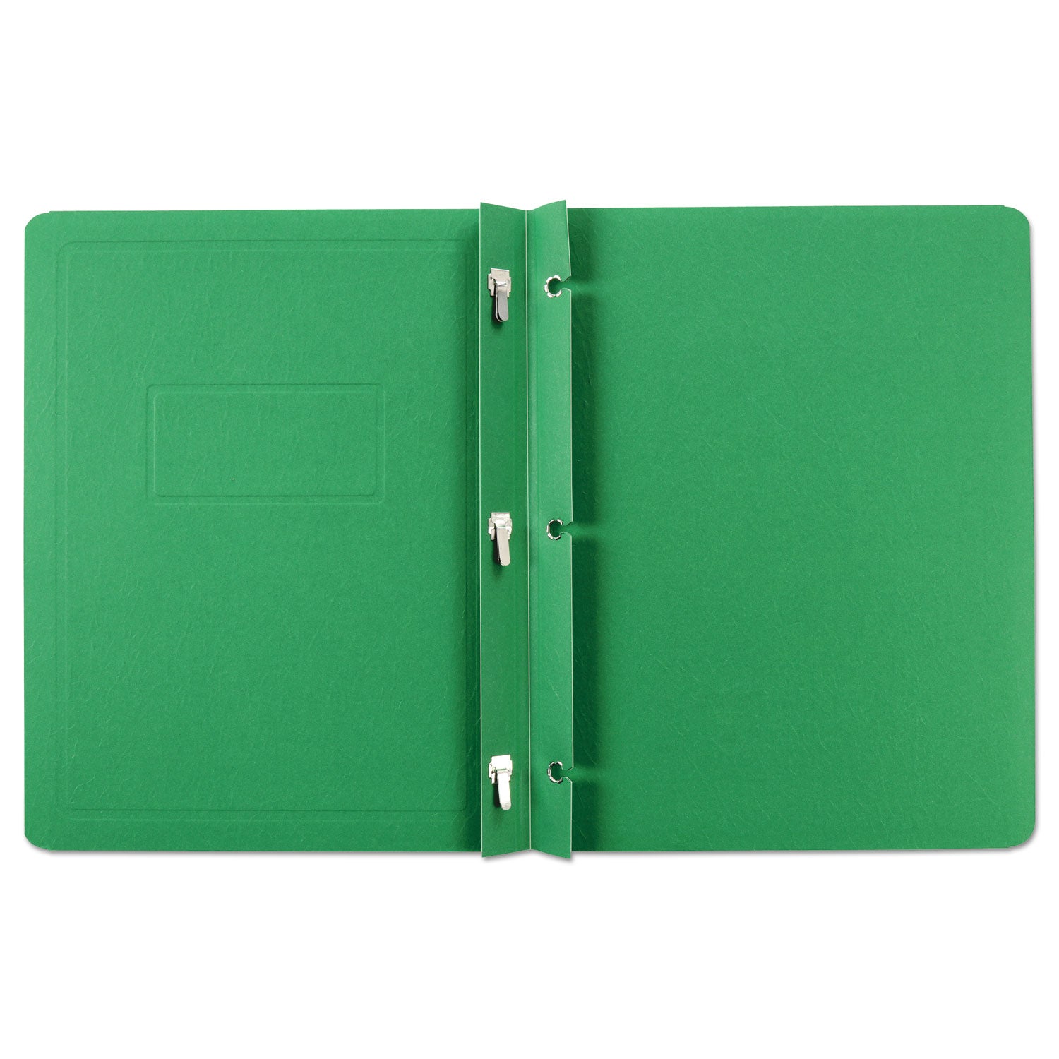 Title Panel and Border Front Report Cover, Three-Prong Fastener, 0.5" Capacity, 8.5 x 11, Light Green/Light Green, 25/Box - 