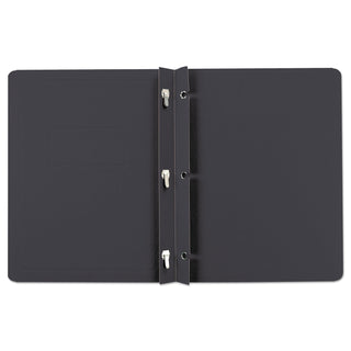Title Panel and Border Front Report Cover, Three-Prong Fastener, 0.5" Capacity, 8.5 x 11, Black/Black, 25/Box