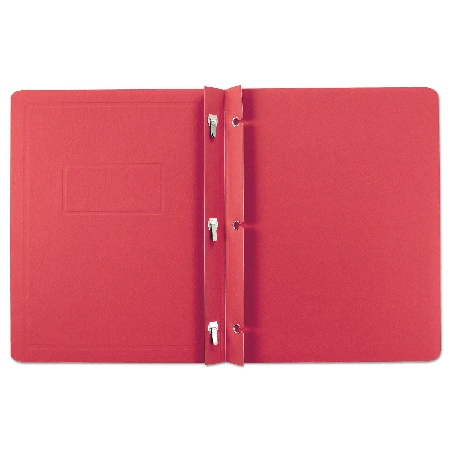 Report Cover, Three-Prong Fastener, 0.5" Capacity, 8.5 x 11, Red/Red, 25/Box - 