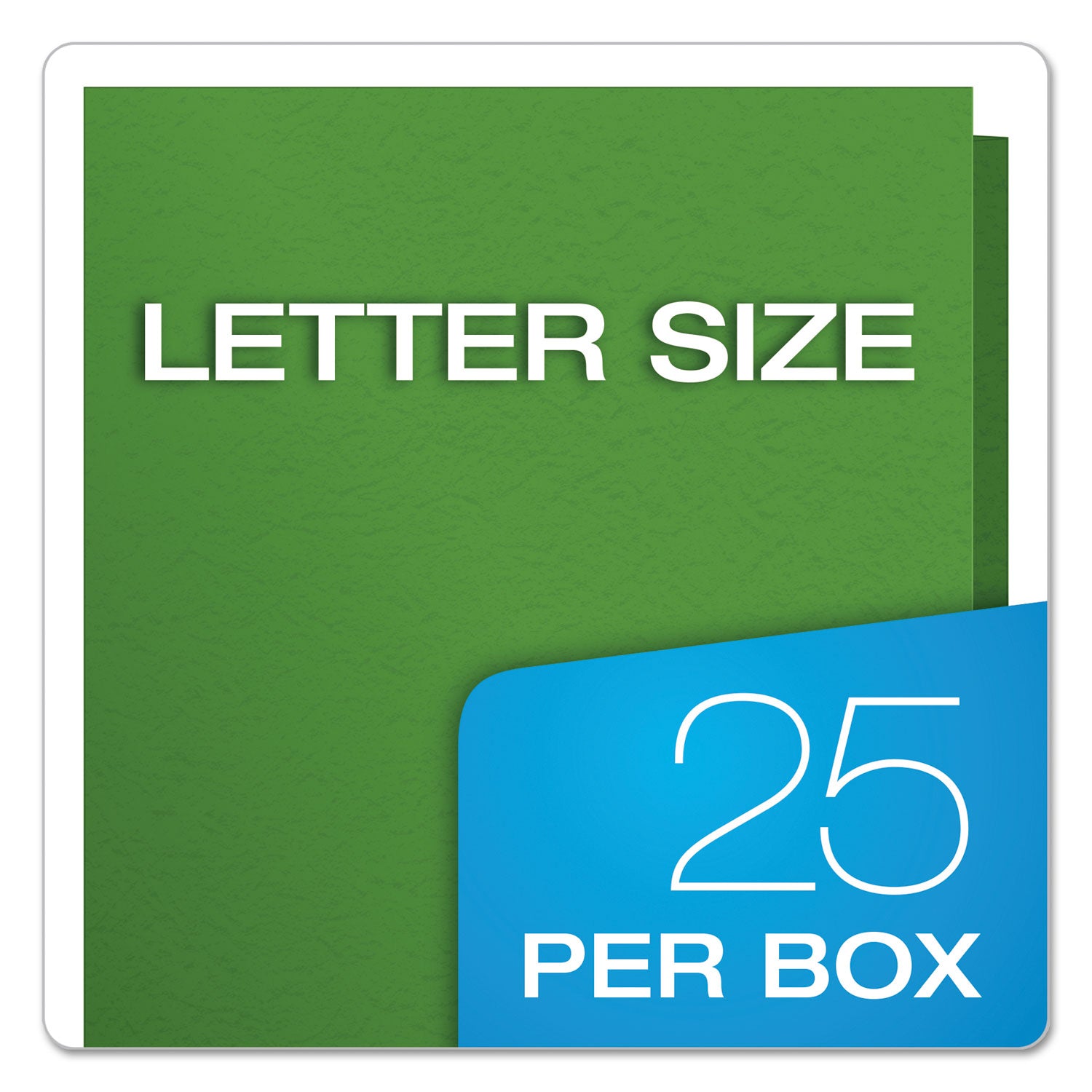 Twin-Pocket Folders with 3 Fasteners, 0.5" Capacity, 11 x 8.5, Green, 25/Box - 