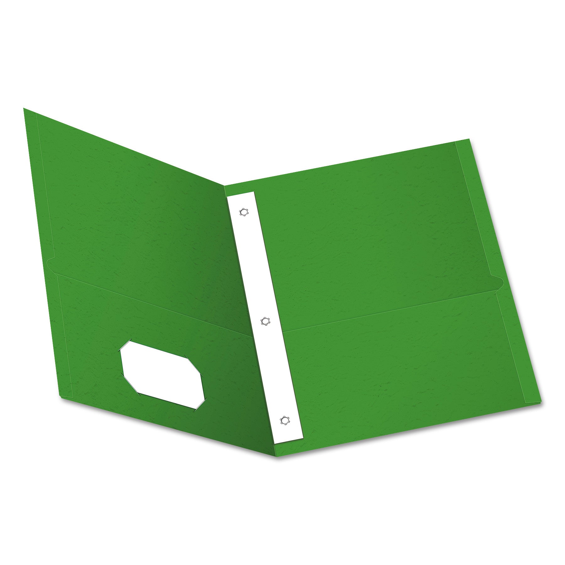 Twin-Pocket Folders with 3 Fasteners, 0.5" Capacity, 11 x 8.5, Green, 25/Box - 