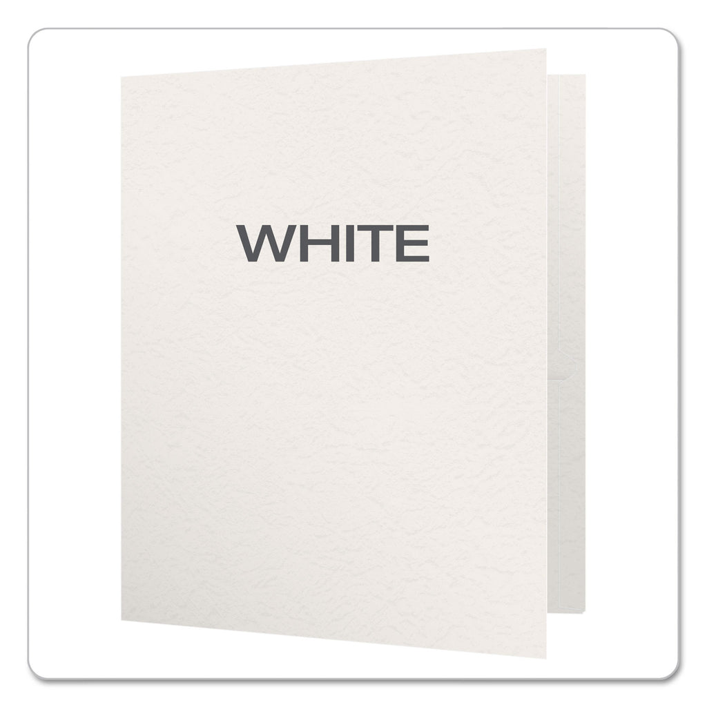 Twin-Pocket Folders with 3 Fasteners, 0.5" Capacity, 11 x 8.5, White, 25/Box