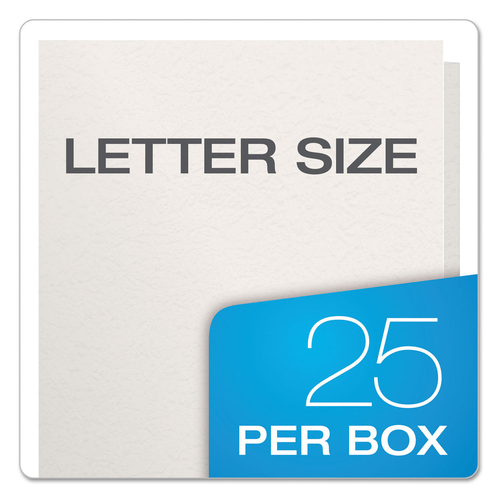 Twin-Pocket Folders with 3 Fasteners, 0.5" Capacity, 11 x 8.5, White, 25/Box