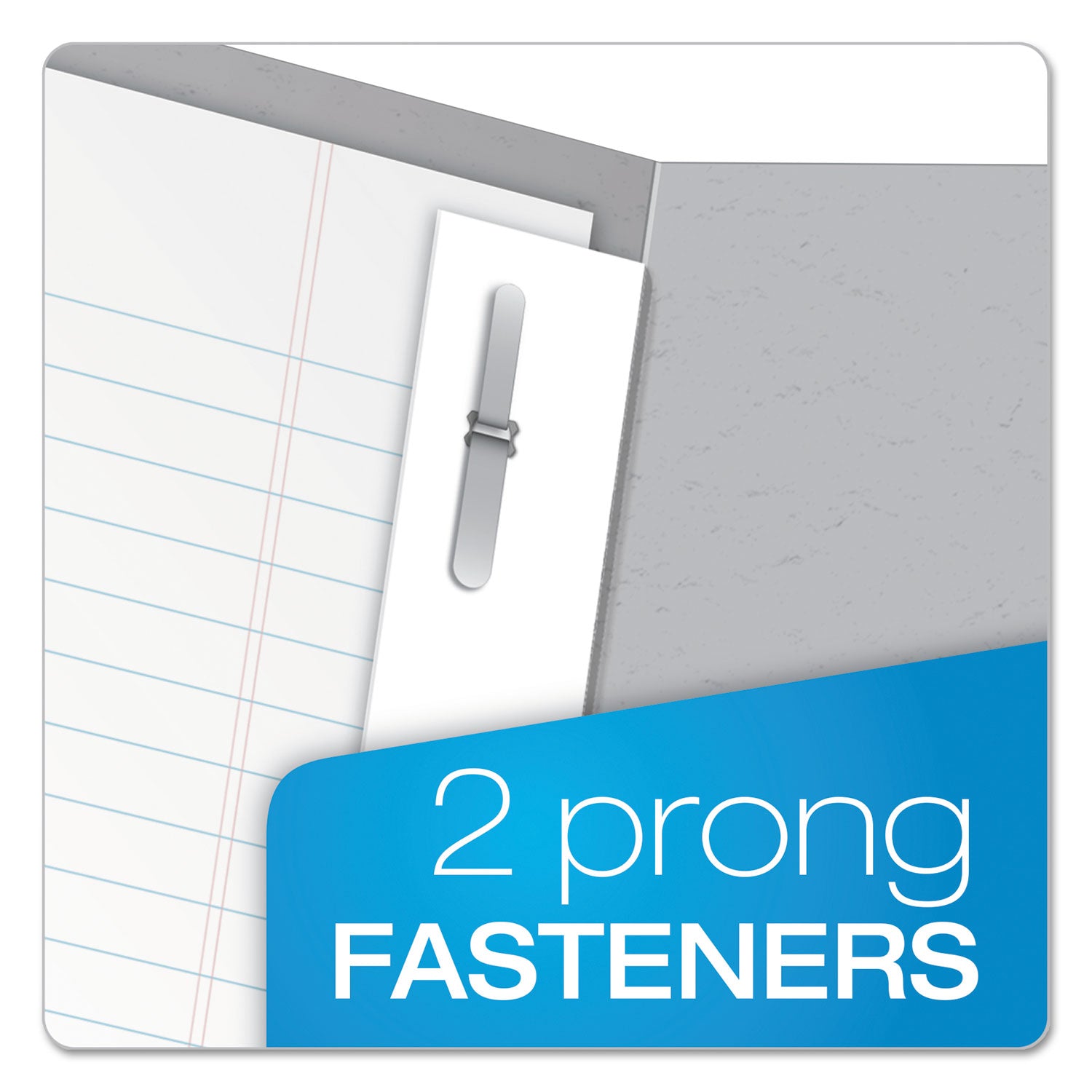 Twin-Pocket Folders with 3 Fasteners, 0.5" Capacity, 11 x 8.5, Gray, 25/Box - 