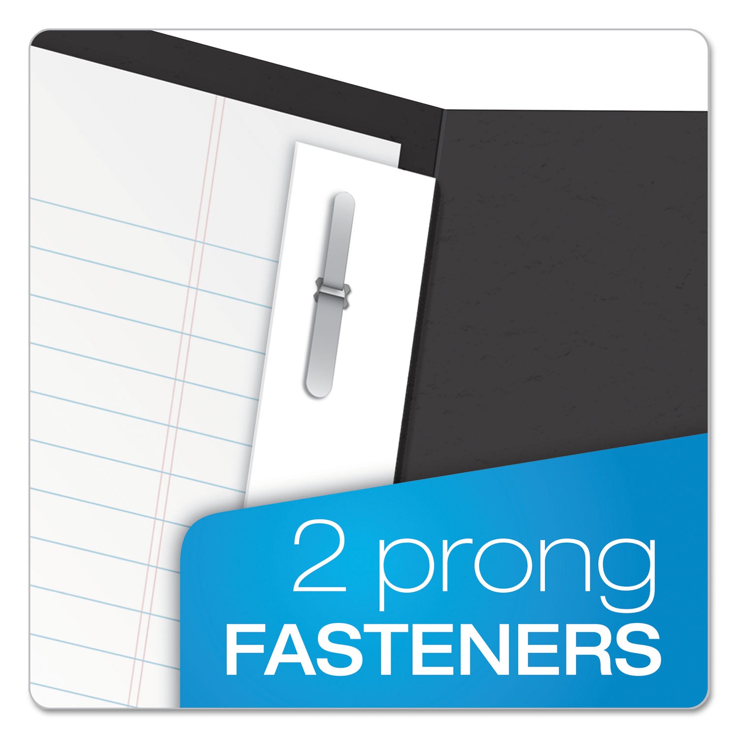 Twin-Pocket Folders with 3 Fasteners, 0.5" Capacity, 11 x 8.5, Black 25/Box - 