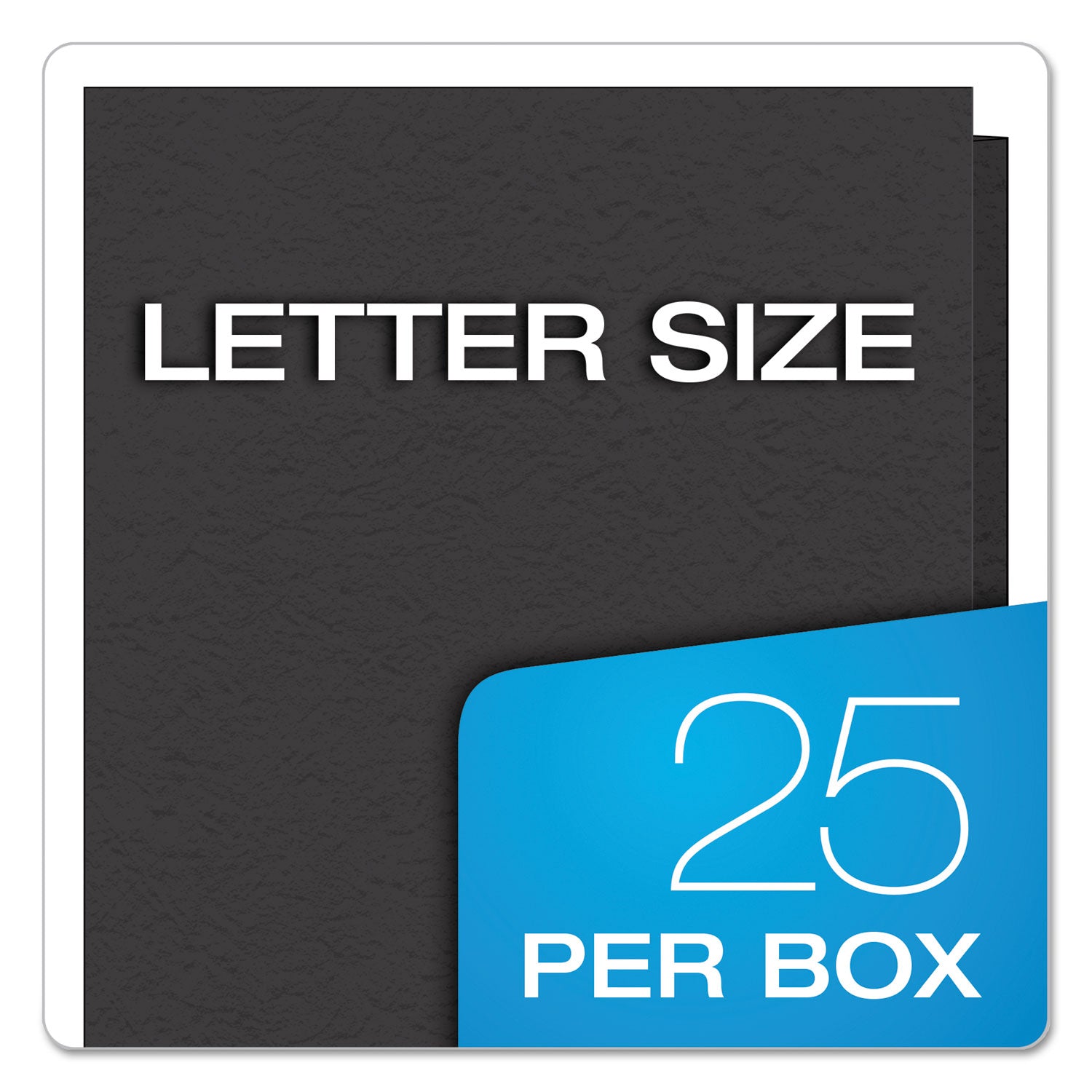 Twin-Pocket Folders with 3 Fasteners, 0.5" Capacity, 11 x 8.5, Black 25/Box - 