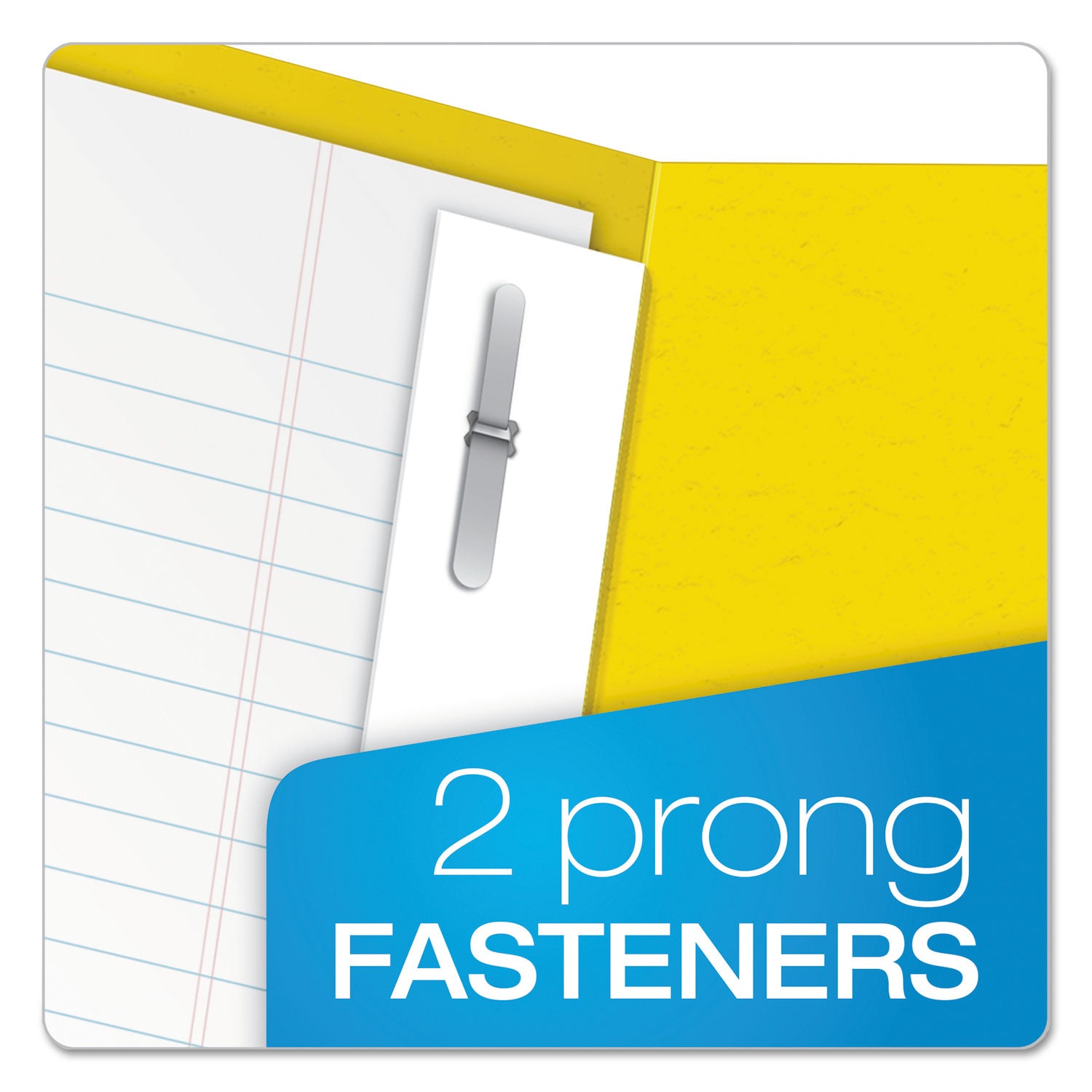 Twin-Pocket Folders with 3 Fasteners, 0.5" Capacity, 11 x 8.5, Yellow, 25/Box - 