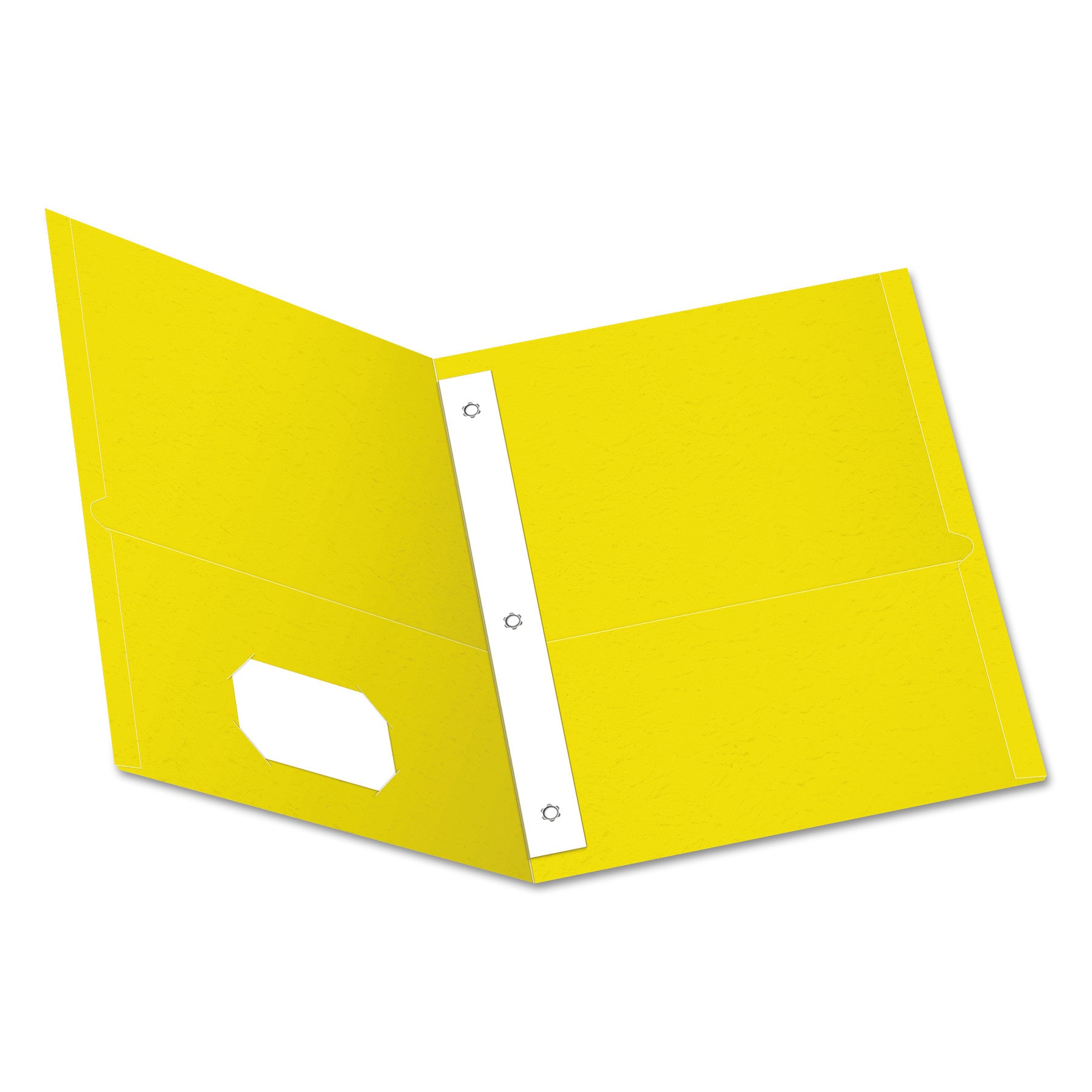 Twin-Pocket Folders with 3 Fasteners, 0.5" Capacity, 11 x 8.5, Yellow, 25/Box - 