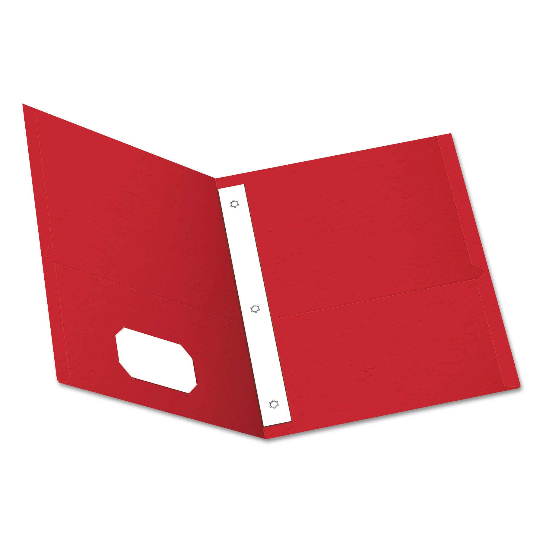 Twin-Pocket Folders with 3 Fasteners, 0.5" Capacity, 11 x 8.5, Red, 25/Box - 