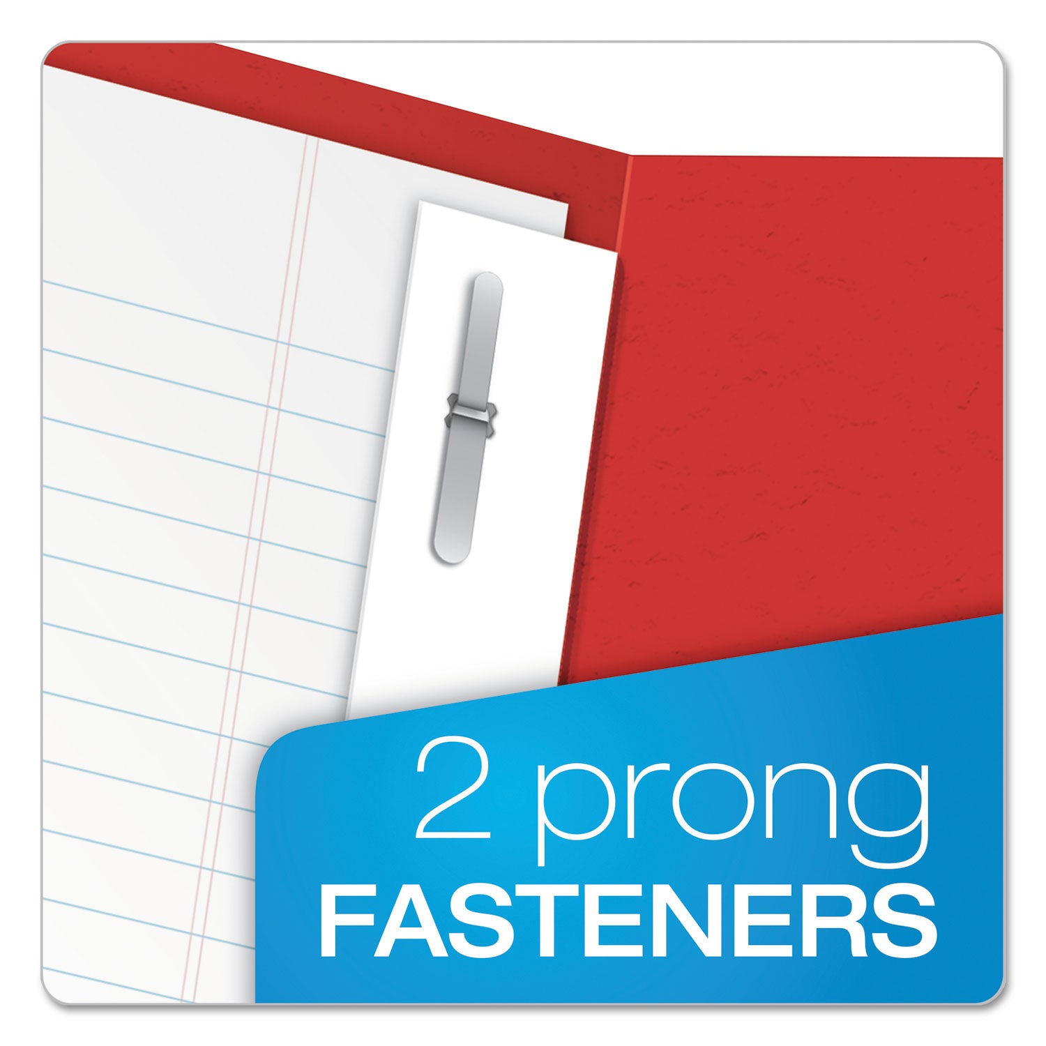 Twin-Pocket Folders with 3 Fasteners, 0.5" Capacity, 11 x 8.5, Red, 25/Box - 