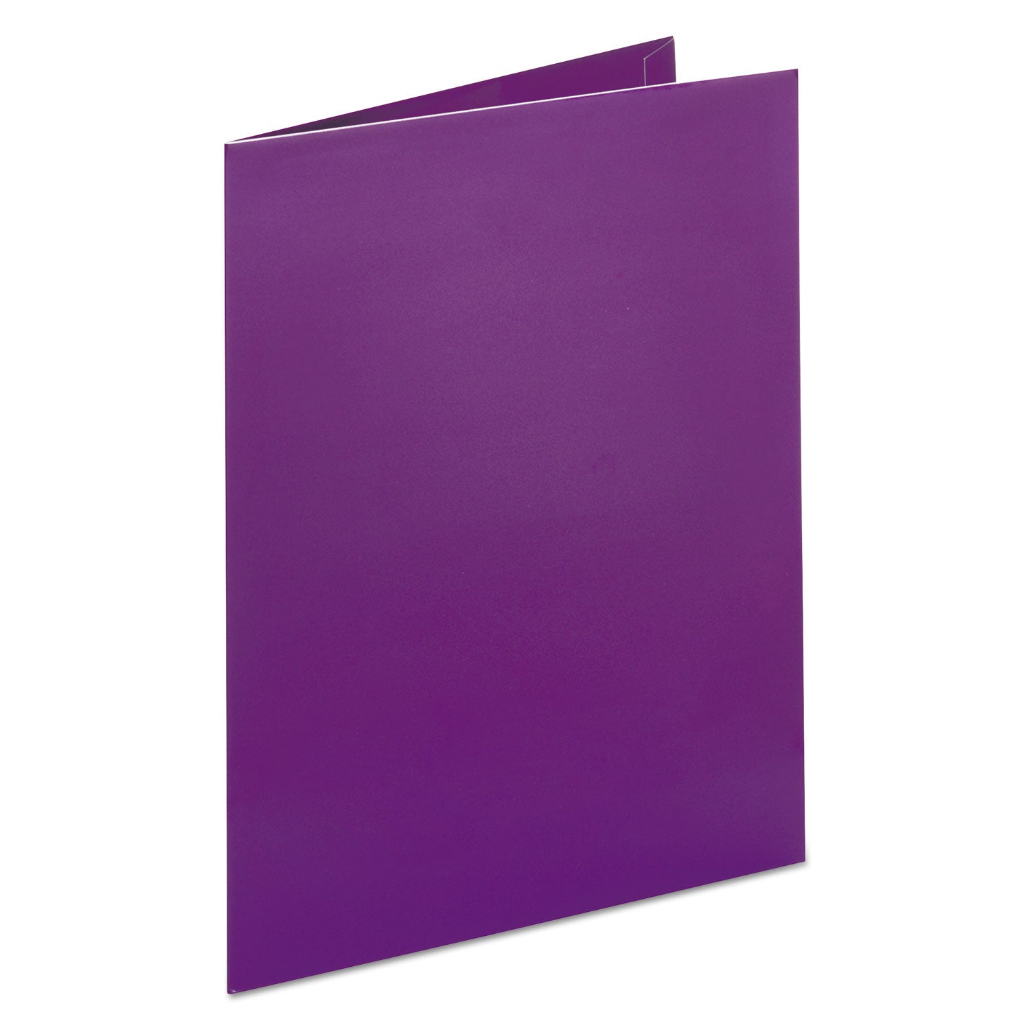 Two-Pocket Laminated Folder, 100-Sheet Capacity, 11 x 8.5, Metallic Purple, 25/Box - 