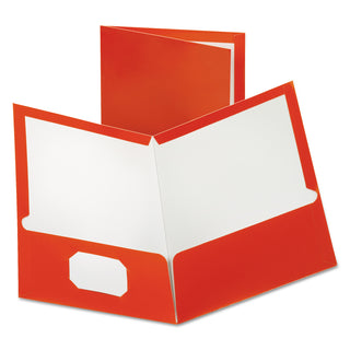 Two-Pocket Laminated Paper Folder, 100-Sheet Capacity, 11 x 8.5, Metallic Copper, 25/Box - 