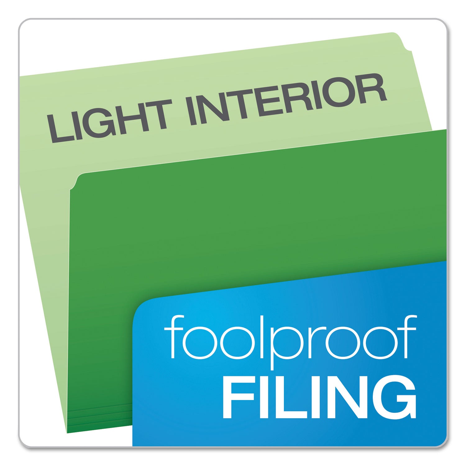 Colored File Folders, Straight Tabs, Letter Size, Green/Light Green, 100/Box