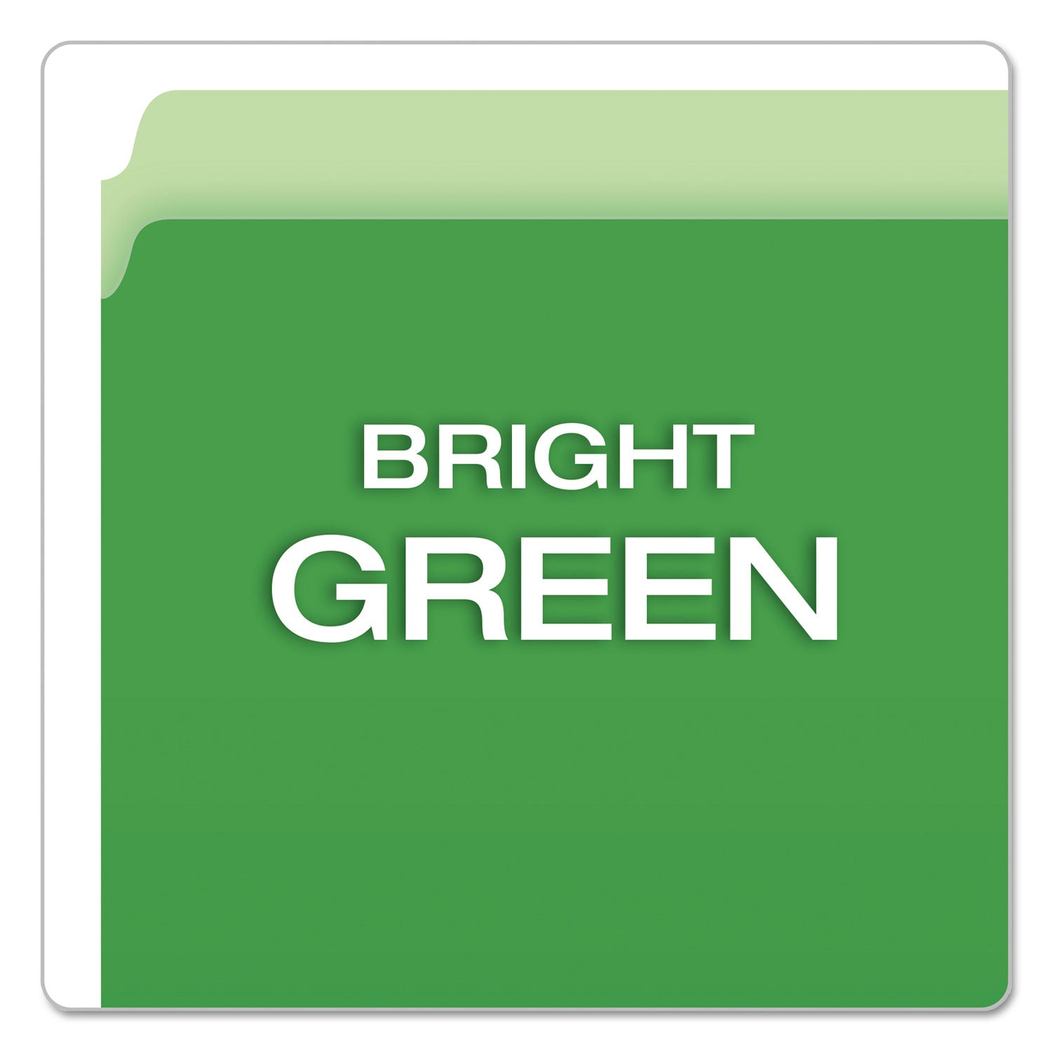 Colored File Folders, Straight Tabs, Letter Size, Green/Light Green, 100/Box - 