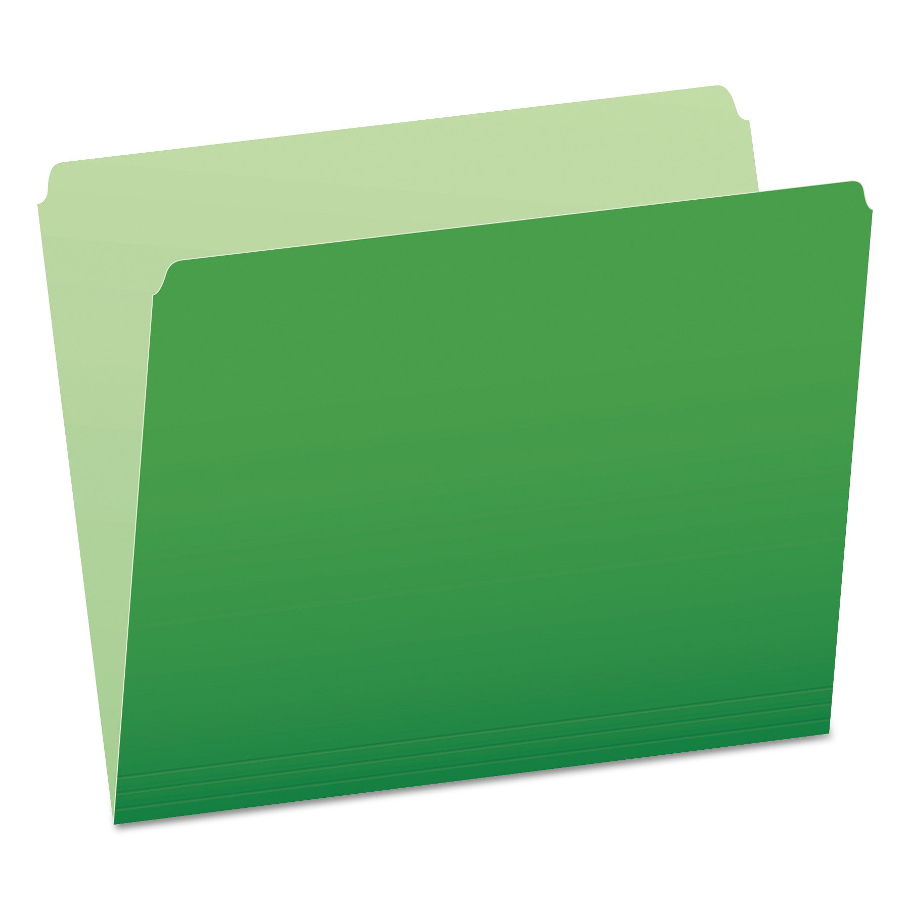 Colored File Folders, Straight Tabs, Letter Size, Green/Light Green, 100/Box - 