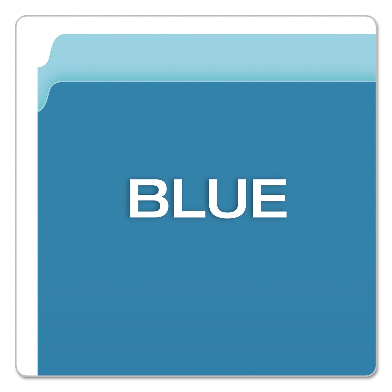 Colored File Folders, Straight Tabs, Letter Size, Blue/Light Blue, 100/Box - 